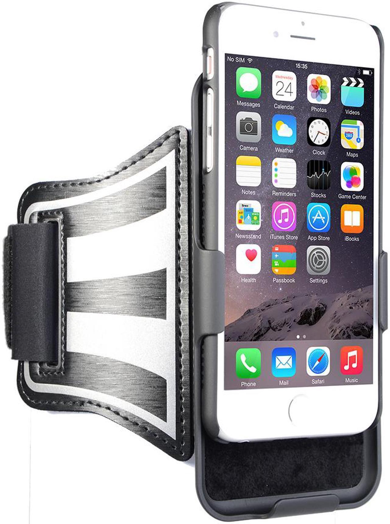 Alt view image 5 of 7 - BLACK CASE COVER + ARMBAND STRAP COMBO ROTATING/REFLECTIVE FOR iPHONE 6 6s