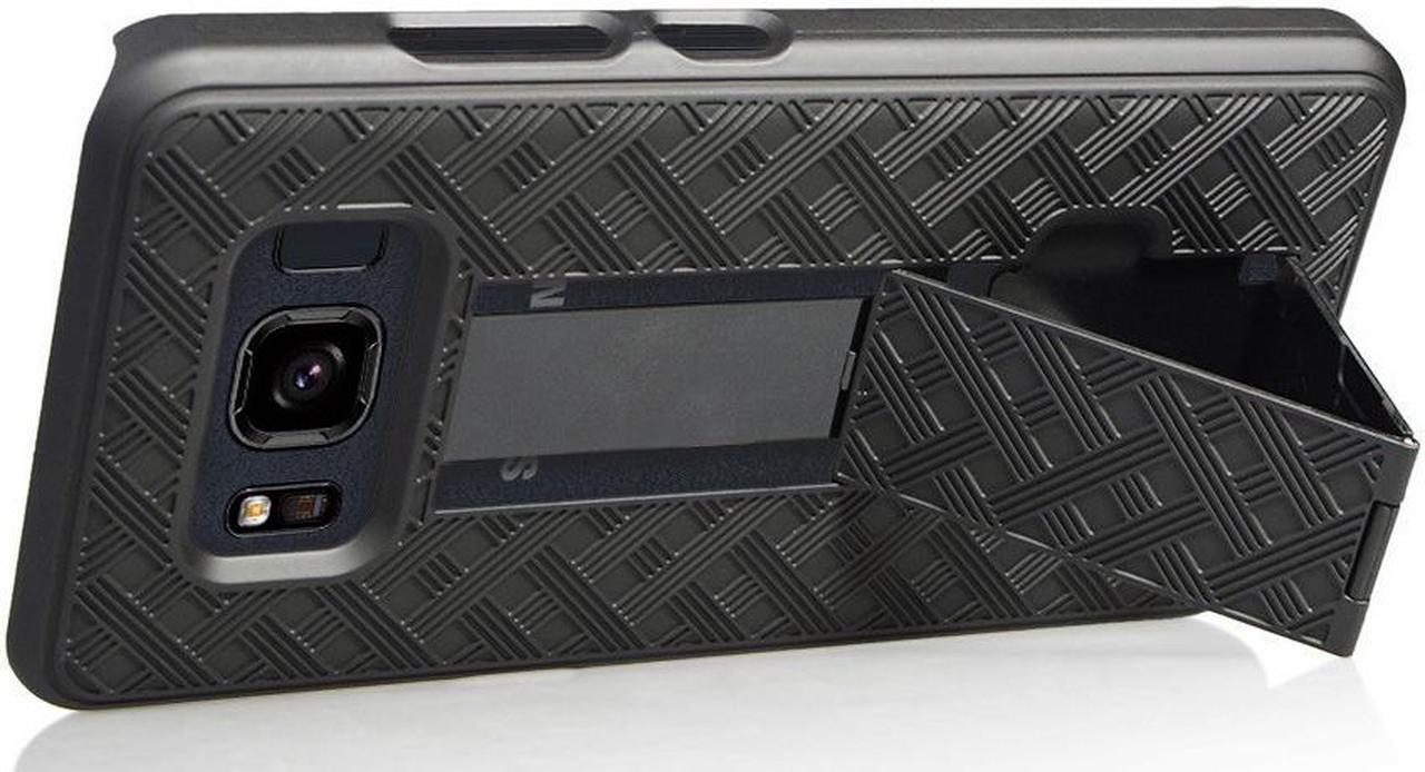 Alt view image 2 of 3 - Black Kickstand Slim Case Hard Cover for Samsung Galaxy S8 Active (SM-G892)