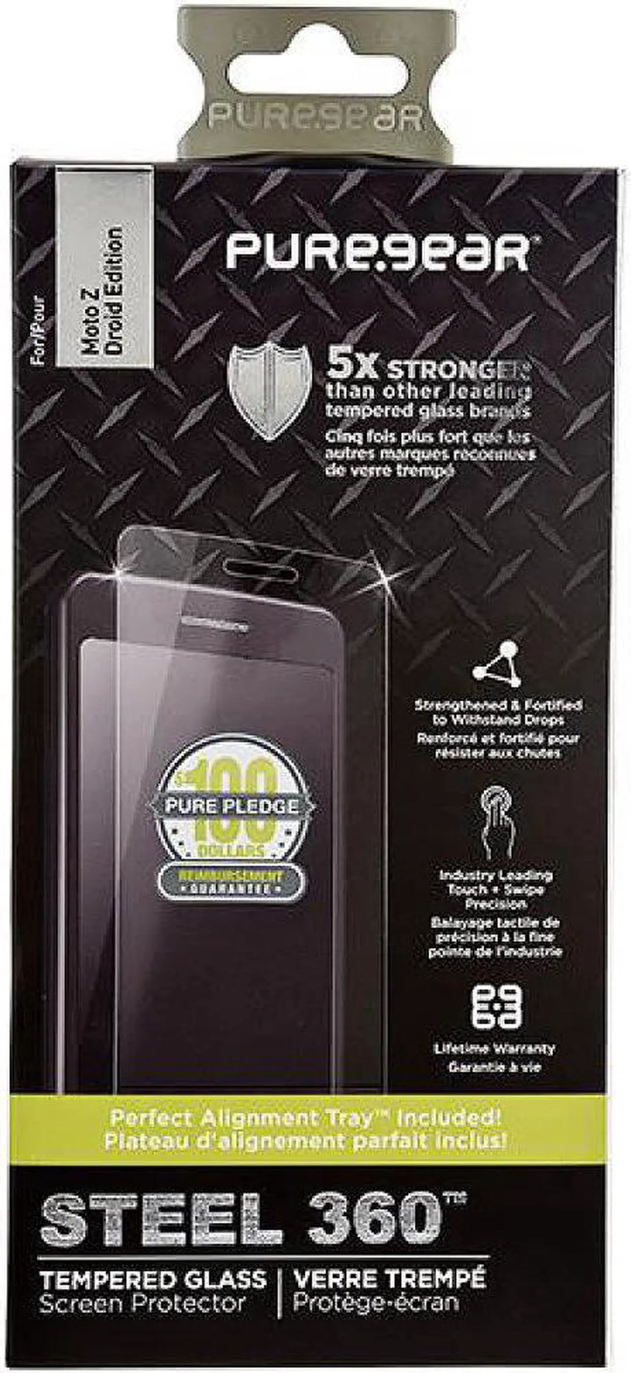 Alt view image 2 of 12 - PUREGEAR STEEL 360 TEMPERED GLASS SCREEN PROTECTOR FOR MOTOROLA MOTO Z DROID