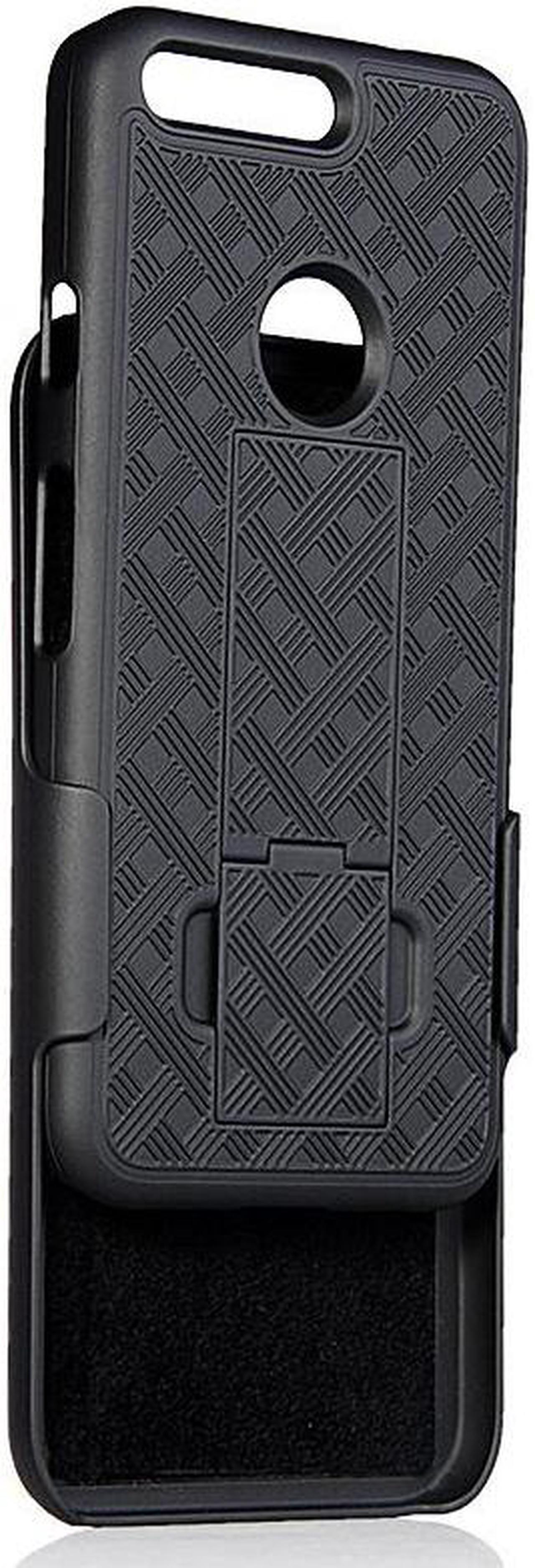 Alt view image 4 of 6 - BLACK RUBBERIZED KICKSTAND CASE COVER + BELT CLIP HOLSTER STAND FOR GOOGLE PIXEL