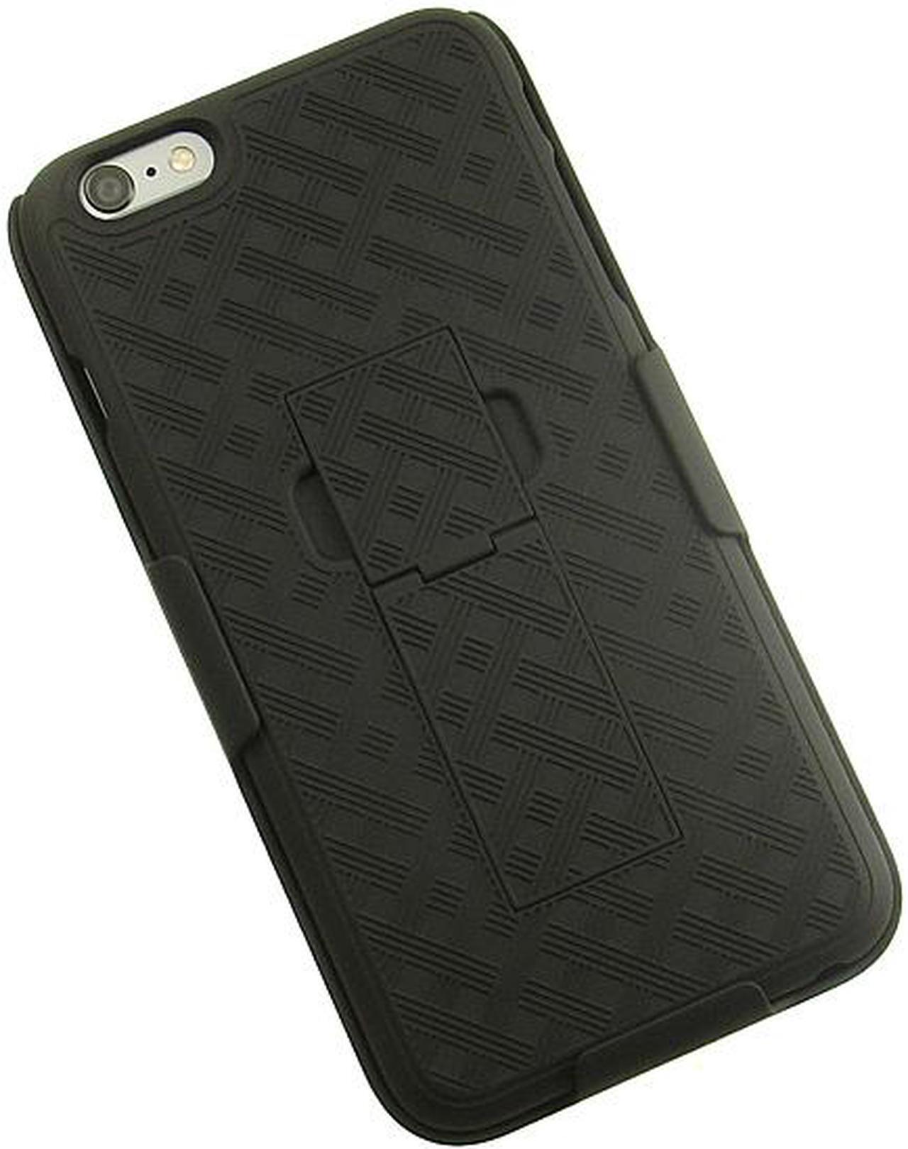 Alt view image 2 of 7 - BLACK WEAVE KICKSTAND HARD CASE + BELT CLIP HOLSTER STAND FOR iPHONE 6 PLUS 5.5"