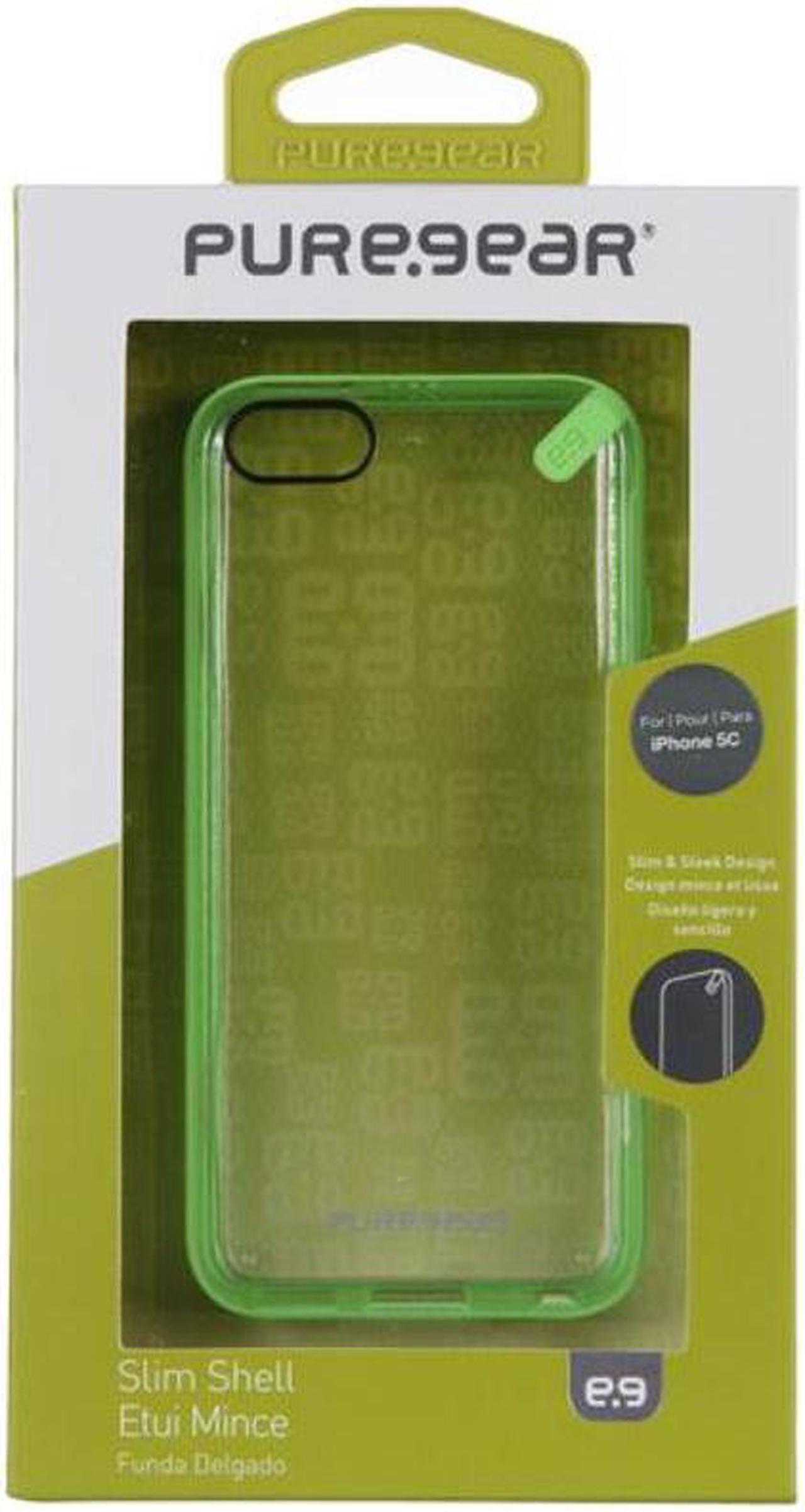 Alt view image 7 of 7 - PUREGEAR SLIM SHELL LIME GREEN CLEAR CASE COVER FOR APPLE iPHONE 5c