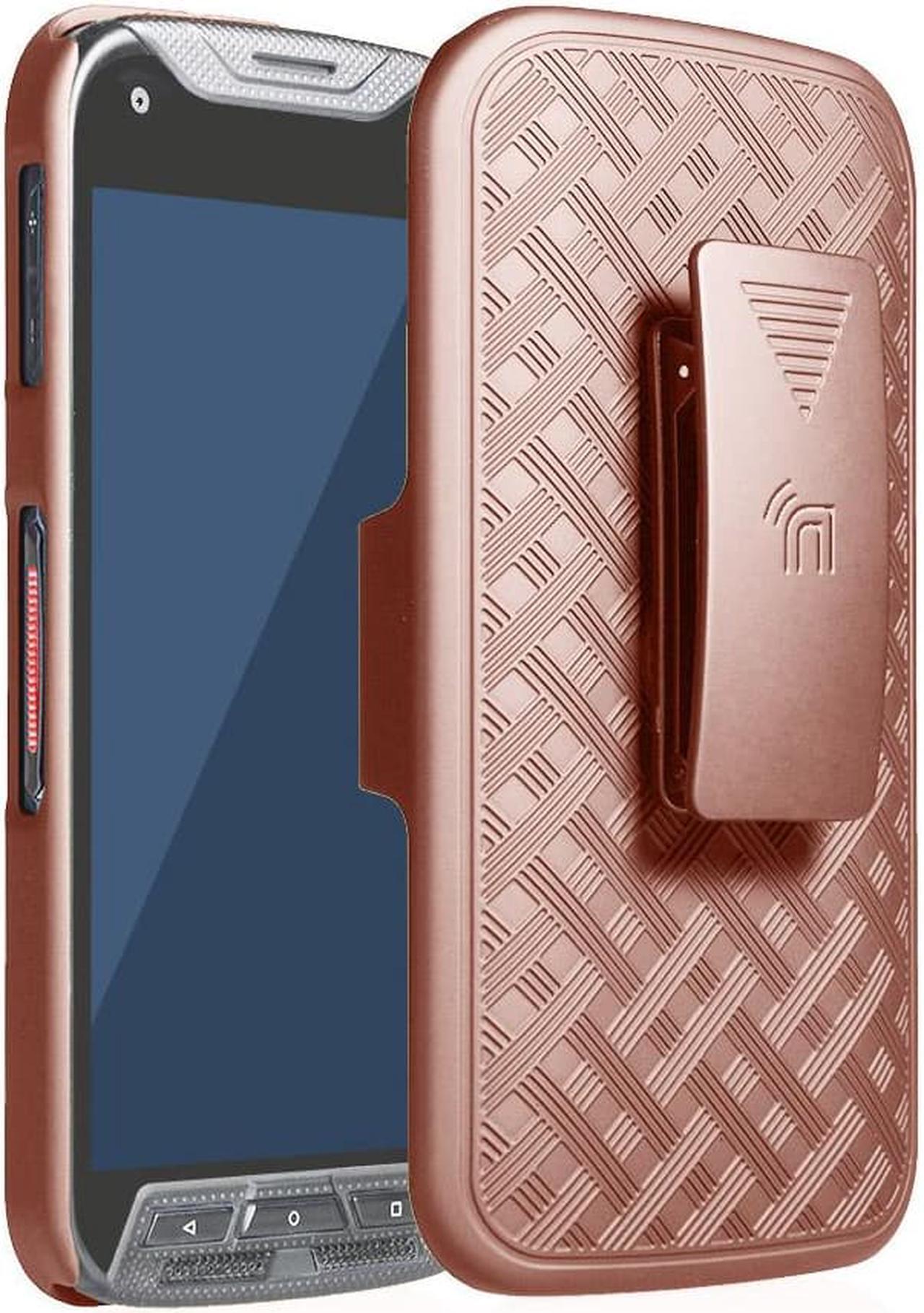 Alt view image 2 of 7 - Rose Gold Pink Case Kickstand Cover Belt Clip Holster for Kyocera Duraforce Pro