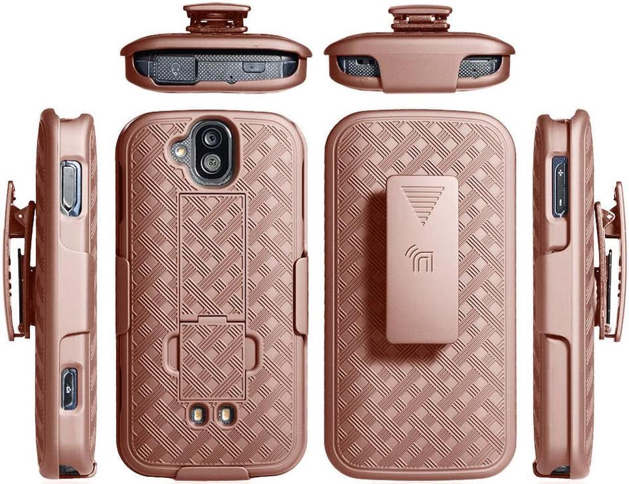 Alt view image 6 of 7 - Rose Gold Pink Case Kickstand Cover Belt Clip Holster for Kyocera Duraforce Pro