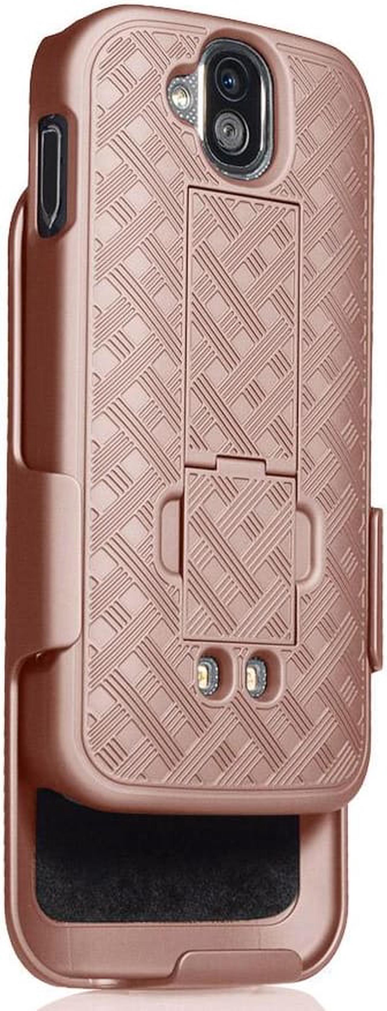 Alt view image 5 of 7 - Rose Gold Pink Case Kickstand Cover Belt Clip Holster for Kyocera Duraforce Pro