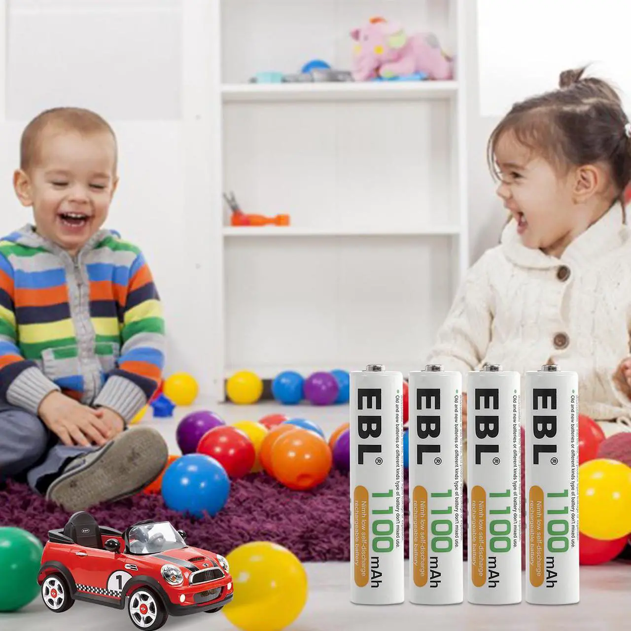 Alt view image 7 of 7 - EBL 12pcs 1100mAh AAA Battery + Smart LCD Battery Charger for AA AAA Ni-MH Ni-CD Rechargeable Batteries