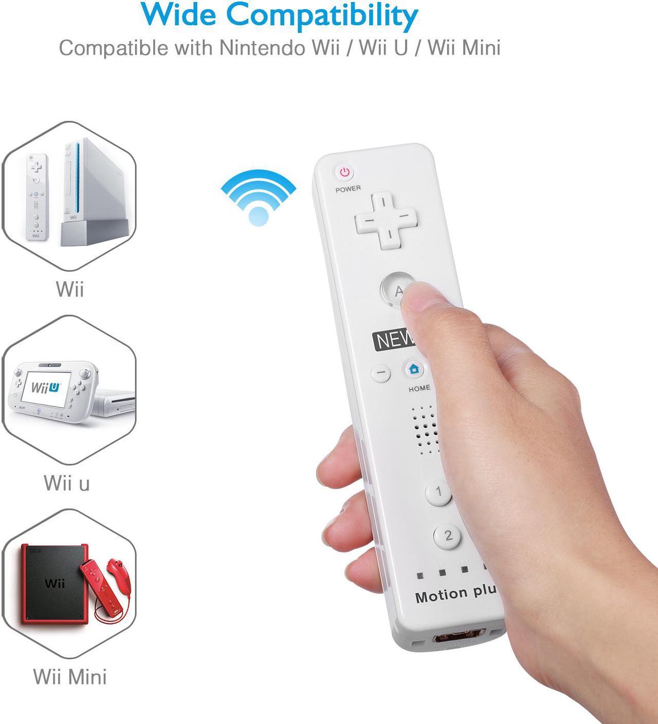 Alt view image 2 of 7 - 2 In 1 Wii Remote Controller Replacement Remote Game Controller with Shock Function for Nintendo Wii and Wii U Video Game Built Motion Sensor
