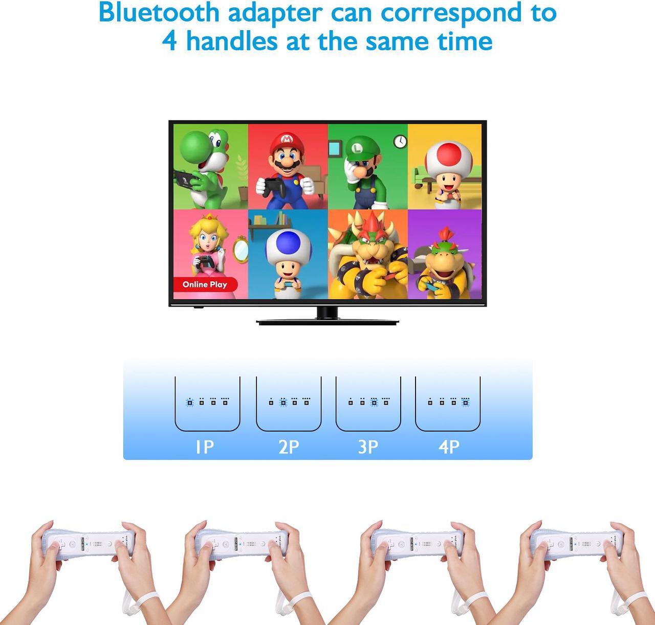 Alt view image 3 of 7 - 2 In 1 Wii Remote Controller Replacement Remote Game Controller with Shock Function for Nintendo Wii and Wii U Video Game Built Motion Sensor