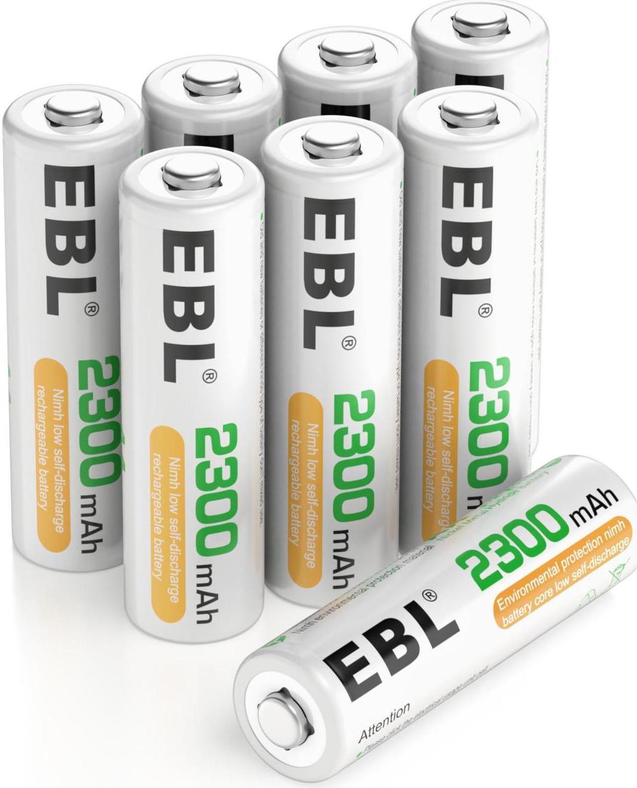 Alt view image 6 of 7 - EBL Rechargeable AA Batteries 2300mAh Double A Batteries with Battery Charger 8-Pack