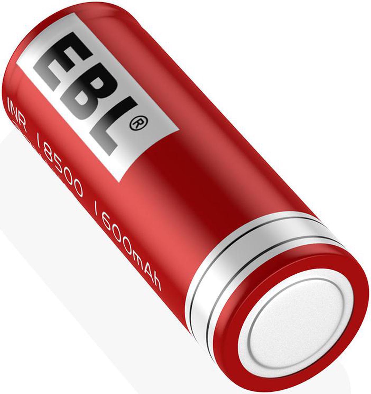 Alt view image 2 of 7 - EBL 18500 Li-ion Batteries, 4 Pack 3.7V 1600mAh Rechargeable Battery with Smart Charger