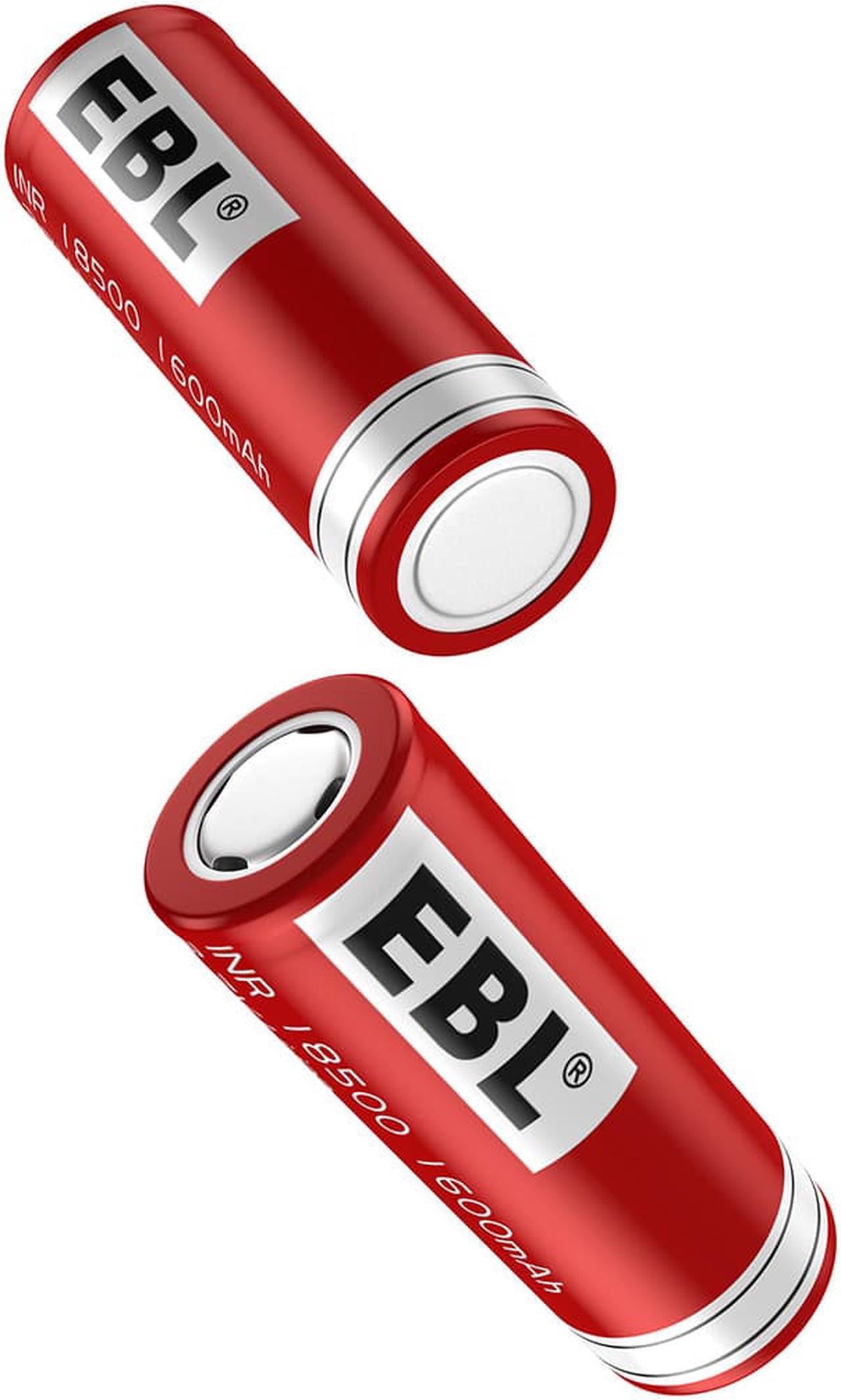 Alt view image 5 of 7 - EBL 18500 Li-ion Batteries, 4 Pack 3.7V 1600mAh Rechargeable Battery with Smart Charger