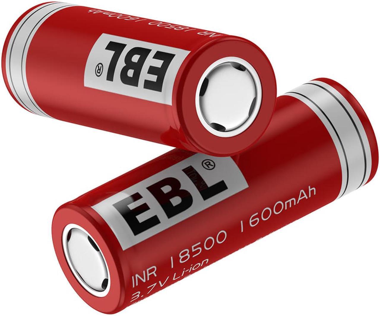 Alt view image 6 of 7 - EBL 18500 Li-ion Batteries, 4 Pack 3.7V 1600mAh Rechargeable Battery with Smart Charger