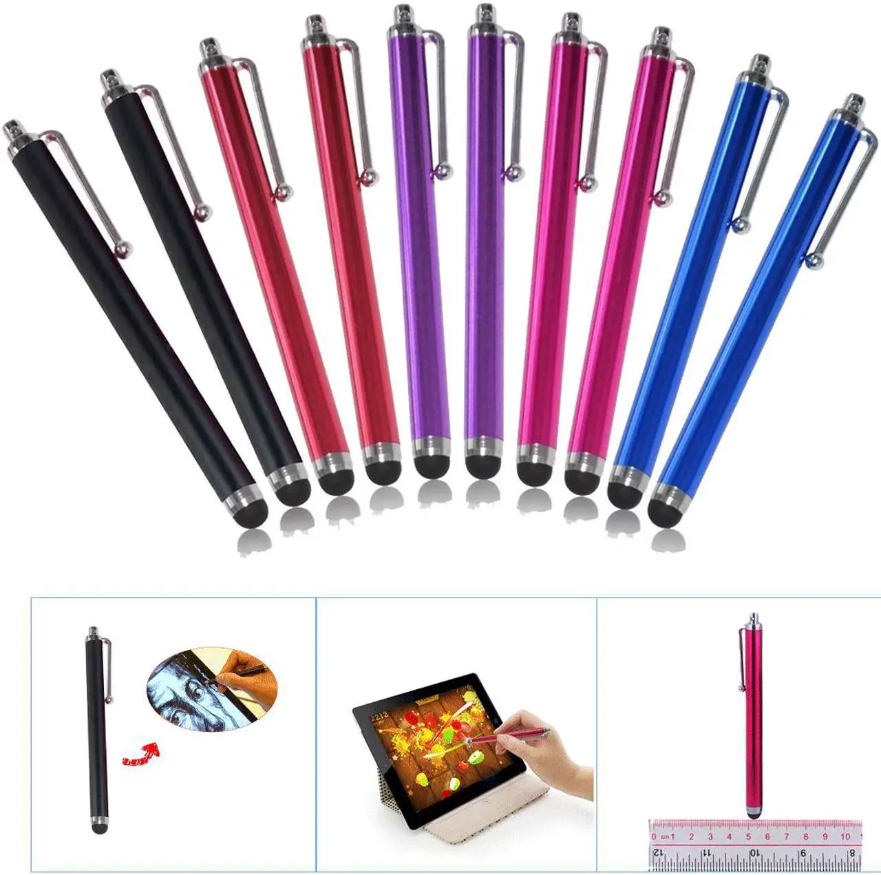 Alt view image 3 of 7 - Stylus Pen, 10-Pieces Colorful Universal Touch screen Pen for iPhone iPad ipod Touch Samsung Galaxy Nexus LG HTC Smartphones Tablets