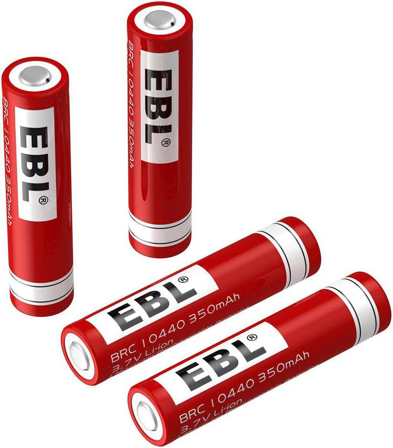 Alt view image 4 of 7 - EBL 4 Pack 10440 Battery 3.7v 350mAh Li-ion Rechargeable Batteries