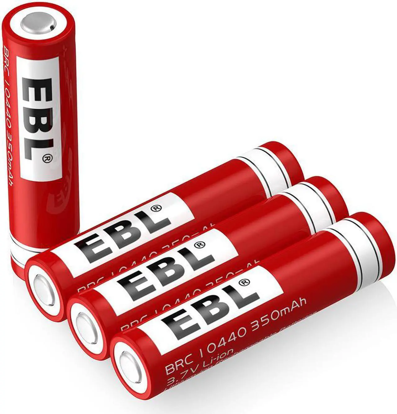 Alt view image 2 of 7 - EBL 4 Pack 10440 Battery 3.7v 350mAh Li-ion Rechargeable Batteries