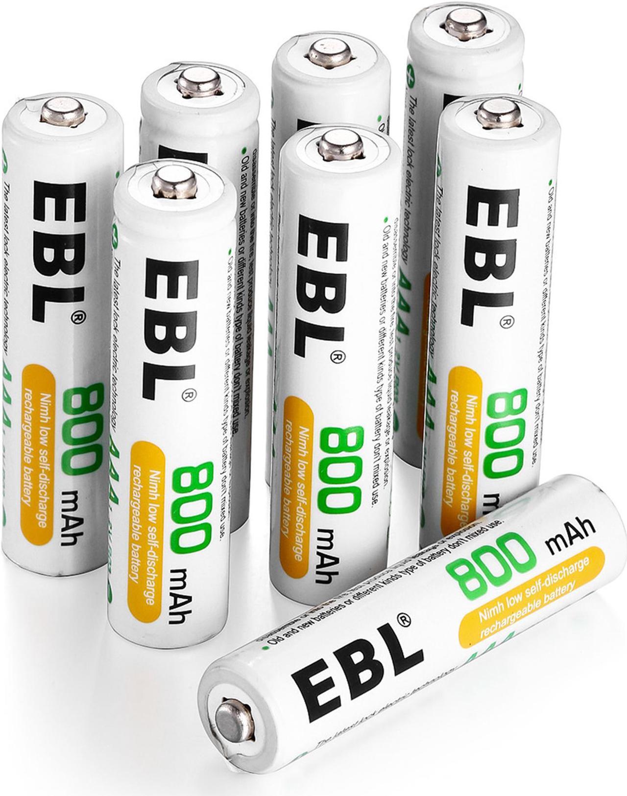 Main image of EBL 8 Pack 1.2V AAA Battery 800mAh Ni-Mh Rechargeable Batteries for cordless phone toys