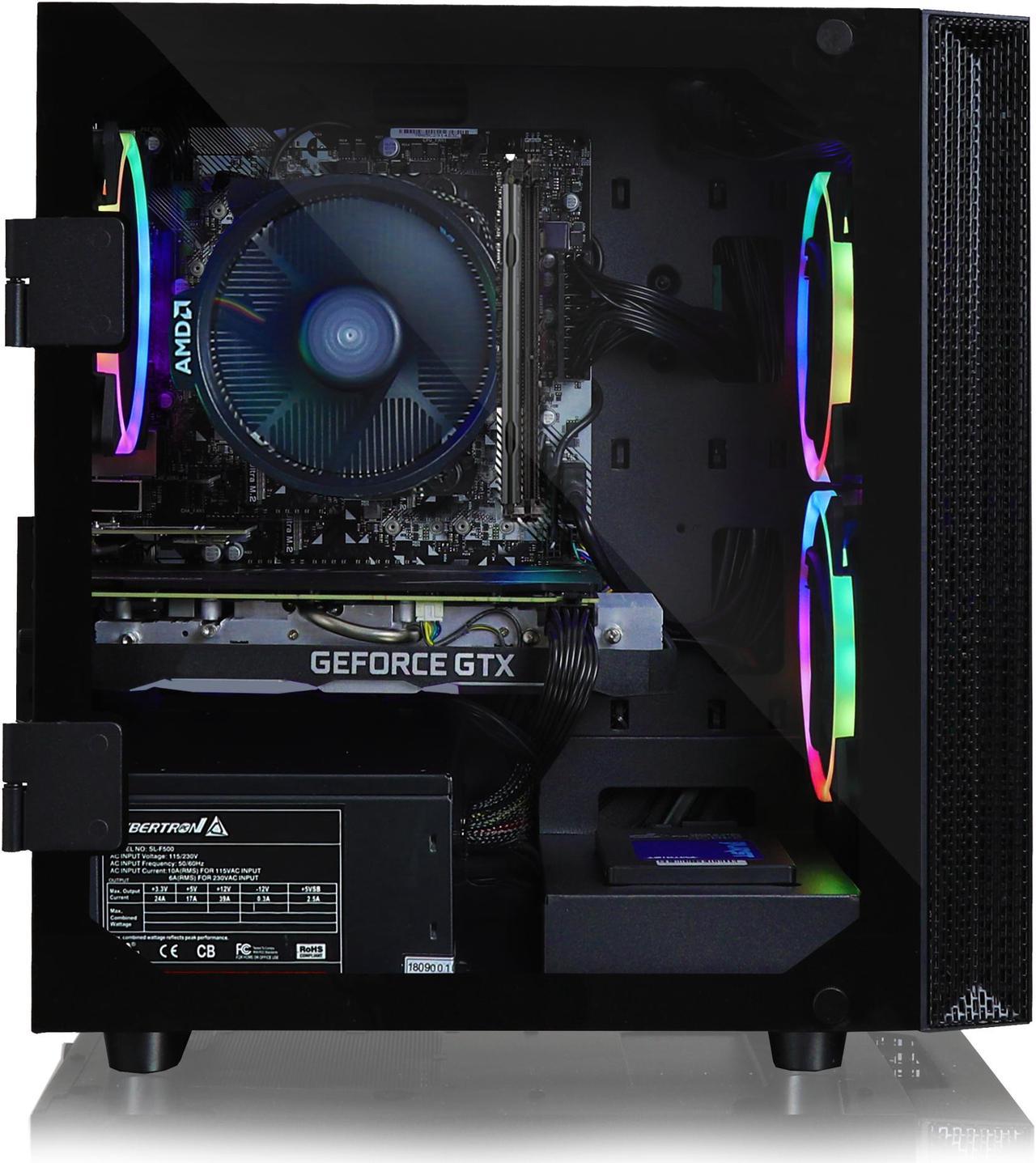 CLX SET Gaming PC - AMD Ryzen 5 3600 3.6GHz 6-Core ,  8GB DDR4 2666, GeForce GTX 1650 4GB, 480GB SSD, WiFi,  Black Mini-Tower RGB,  Windows 11 Home