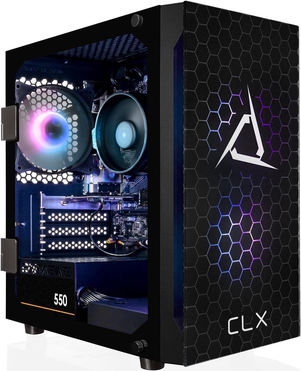 CLX SET Gaming Desktop - AMD Ryzen 5 5600G 3.9GHz 6-Core Processor, 8GB DDR4 Memory, Radeon Vega 7 1GB Shared Graphics 500GB NVMe M.2 SSD,  WiFi, Win 11 Home 64-bit