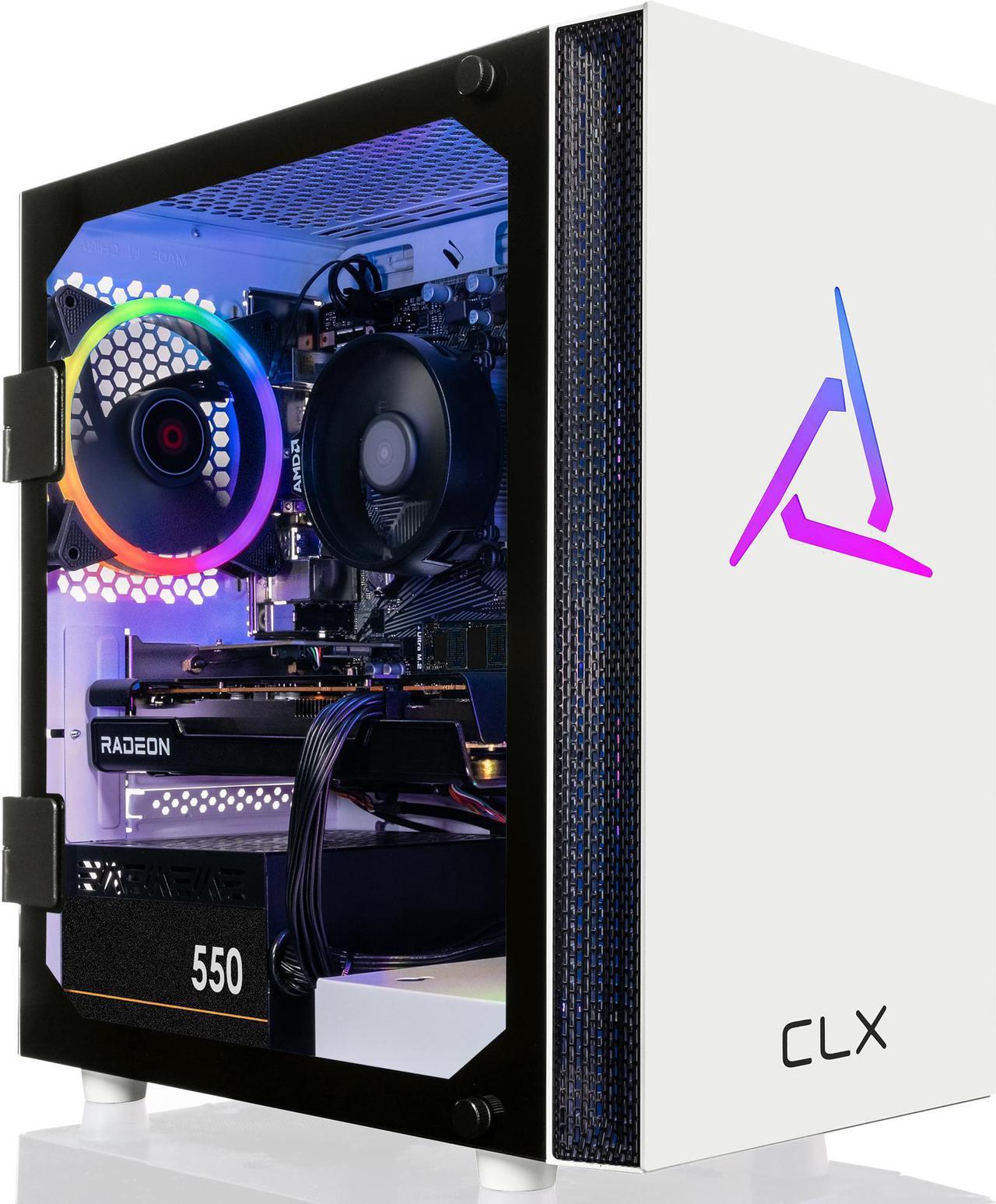 CLX SET Gaming Desktop - AMD Ryzen 5 5600 3.5GHz 6-Core Processor, 16GB DDR4 Memory, Radeon RX 6500 XT 4GB GDDR6 Graphics 1TB NVMe M.2 SSD,  WiFi, Win 11 Home 64-bit