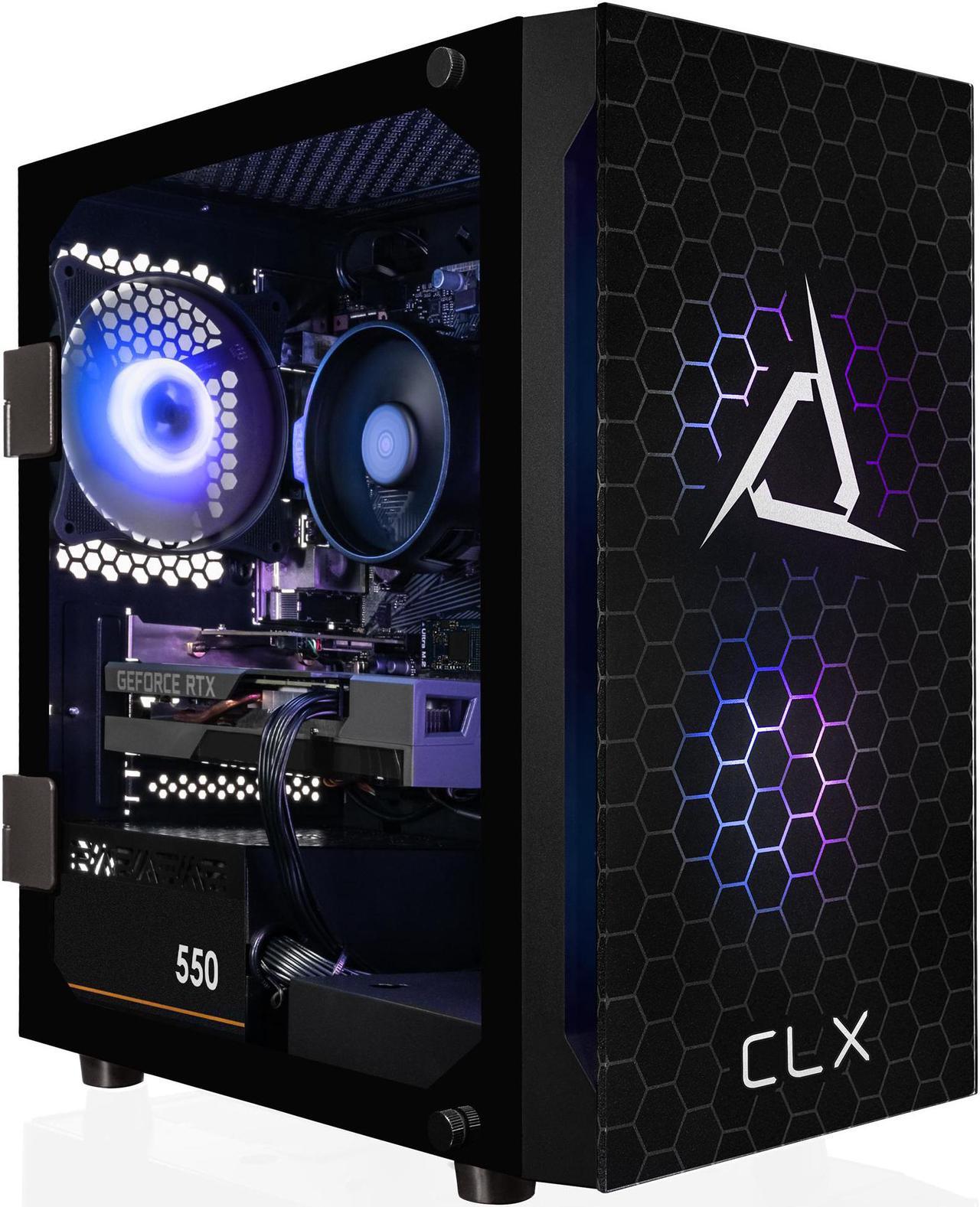 CLX SET Gaming Desktop - AMD Ryzen 5 5500 3.6GHz 6-Core Processor, 16GB DDR4 Memory, GeForce RTX 3050 8GB GDDR6 Graphics 500GB NVMe M.2 SSD,  WiFi, Win 11 Home 64-bit