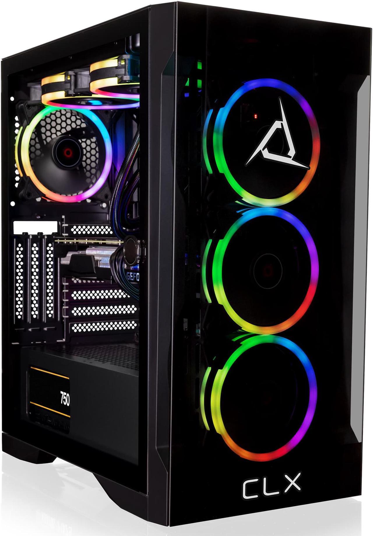 CLX SET Gaming Desktop - Liquid Cooled AMD Ryzen 7 7700X 4.5GHz 8-Core Processor, 32GB DDR5-5600 Memory, GeForce RTX 4070 12GB GDDR6X Graphics, 1TB NVMe M.2 SSD, 4TB HDD, WiFi, Windows 11 Home