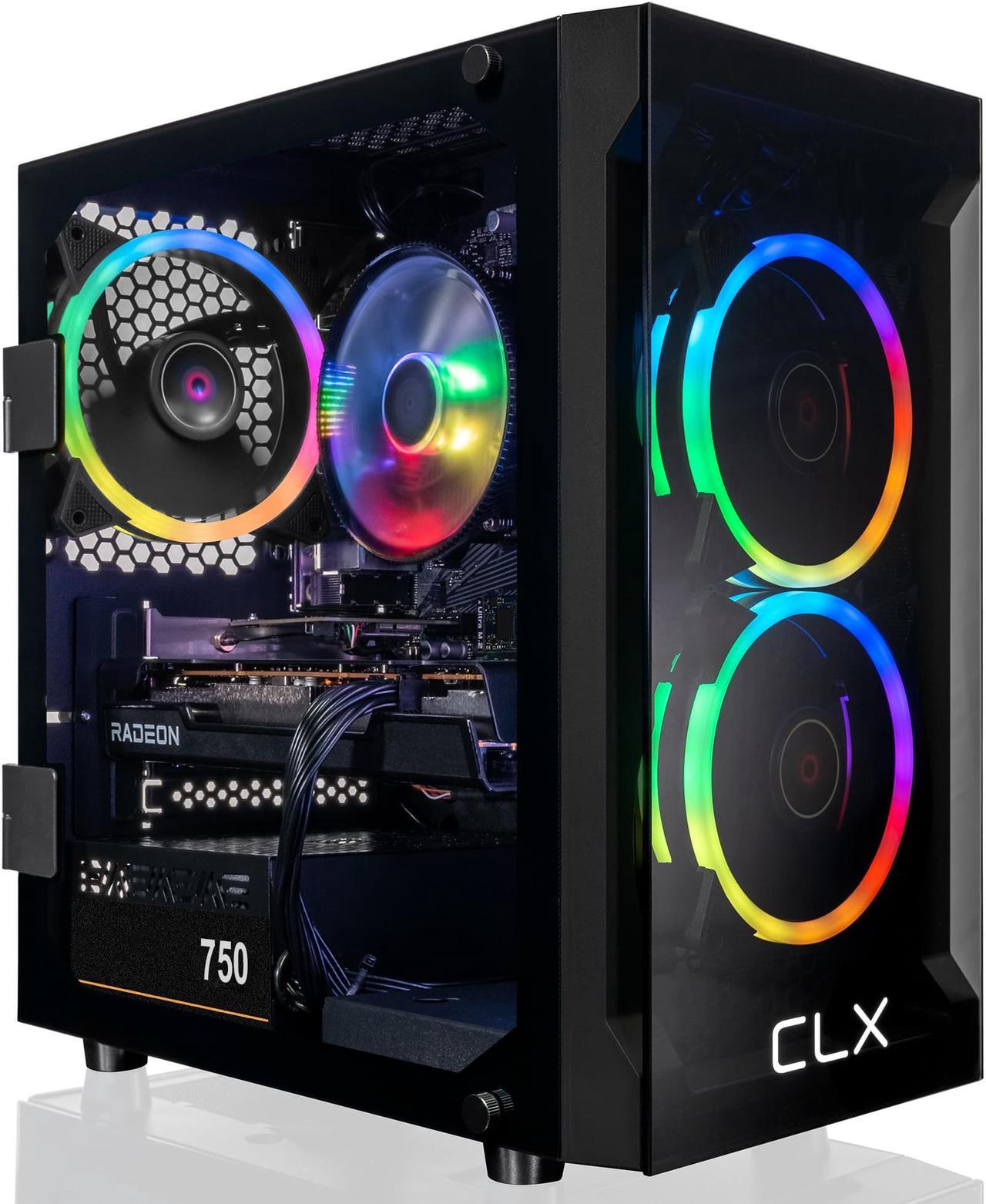 CLX SET Gaming Desktop - AMD Ryzen 7 5700X 3.4GHz 8-Core Processor, 16GB DDR4 Memory, Radeon RX 7600 8GB GDDR6 Graphics, 1TB SSD, 2TB HDD, WiFi, Windows 11 Home 64-bit