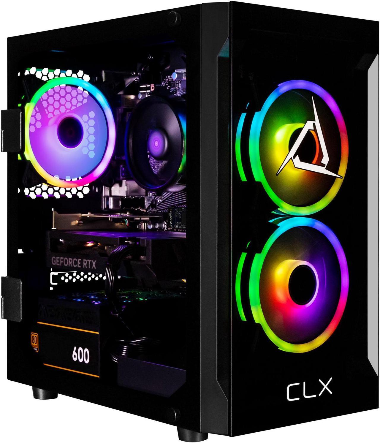 CLX SET Gaming Desktop - AMD Ryzen 5 5500 3.6GHz 6-Core Processor, 16GB DDR4 Memory, GeForce RTX 4060 8GB GDDR6 Graphics 1TB NVMe M.2 SSD,  WiFi, Win 11 Home 64-bit