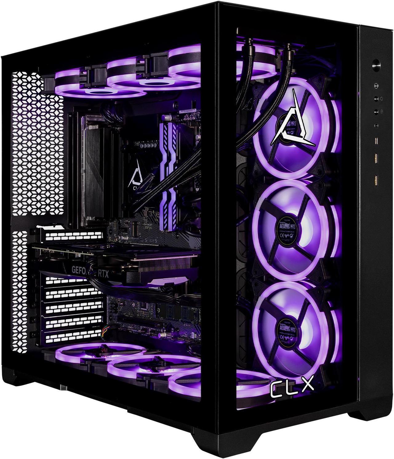 CLX SET Gaming Desktop - Liquid Cooled Intel i9 13900KF 3.0GHz 24-Core Processor, 64GB DDR5-5600 Memory, GeForce RTX 4070 12GB GDDR6X Graphics, 2TB NVMe M.2 SSD, 6TB HDD, WiFi, Windows 11 Home