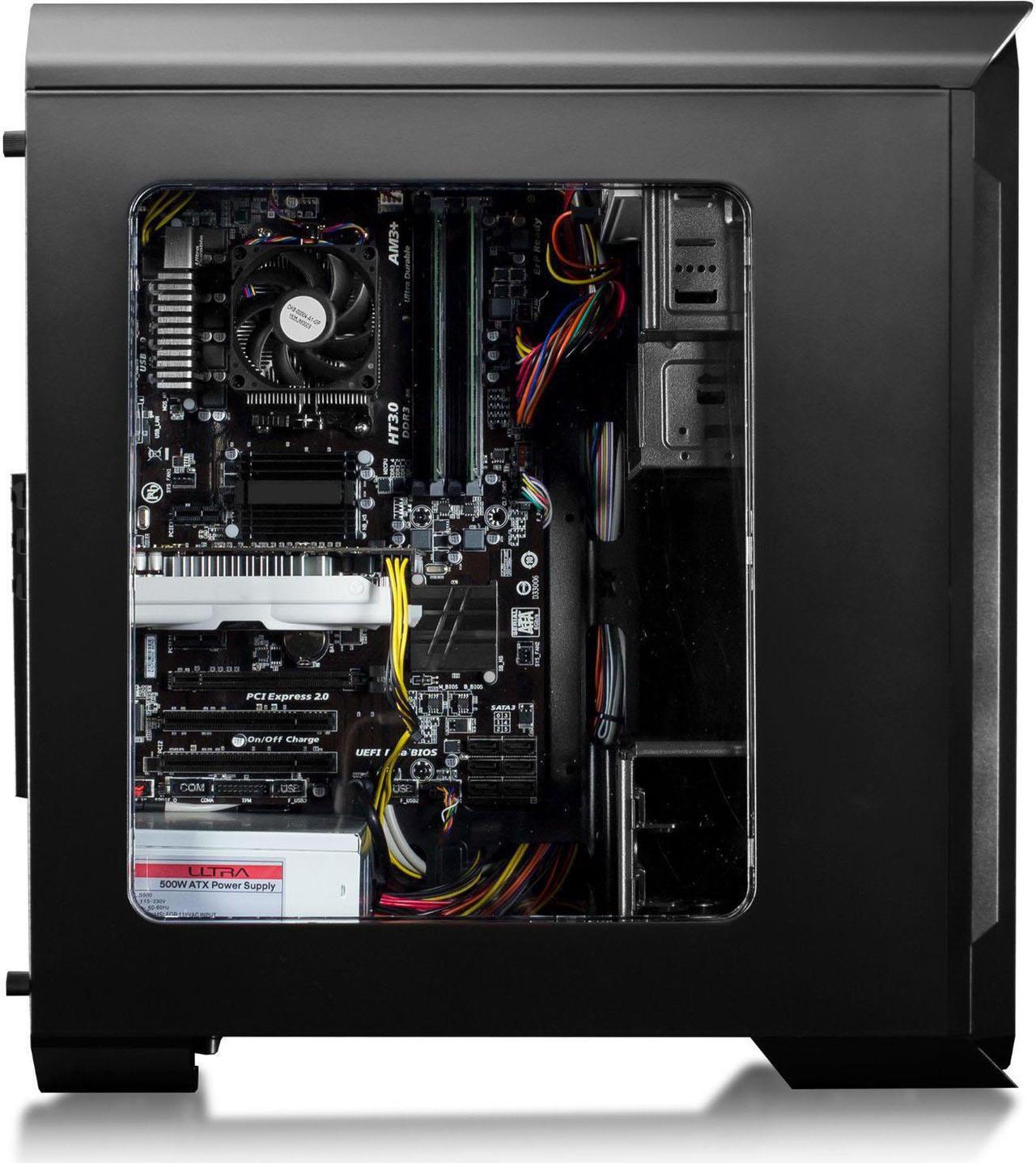 Alt view image 5 of 7 - CybertronPC Gaming Desktop Computer Rhodium (Black/Red) AMD FX-8300 3.30GHz (8 Cores) 16GB DDR3 1TB HDD NVIDIA GeForce GTX 1050 Ti 4GB GDDR5 DVD-RW Drive MS Windows 10 Home 64-Bit