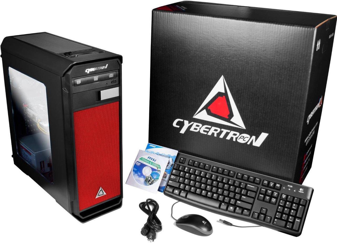 Alt view image 7 of 7 - CybertronPC Gaming Desktop Computer Rhodium (Black/Red) AMD FX-8300 3.30GHz (8 Cores) 16GB DDR3 1TB HDD NVIDIA GeForce GTX 1050 Ti 4GB GDDR5 DVD-RW Drive MS Windows 10 Home 64-Bit