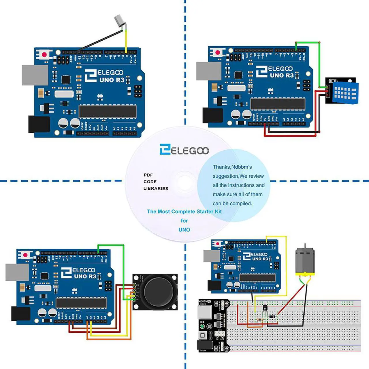 Alt view image 4 of 14 - Elegoo For Arduino UNO R3 Project Most Complete Starter Kit w/ Tutorial for  MEGA2560 UNO NANO (63 Items)