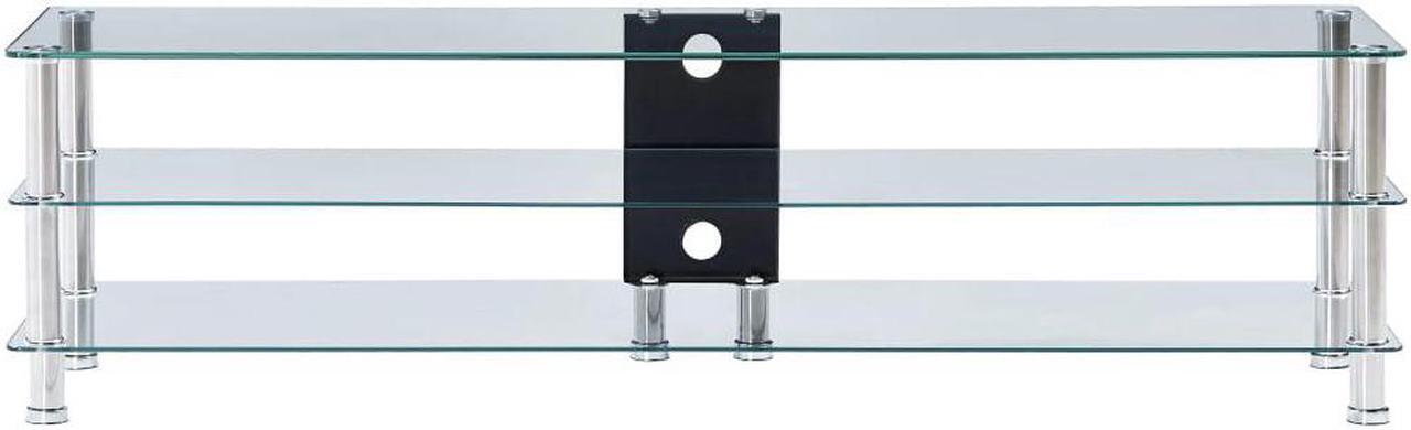 Alt view image 2 of 12 - vidaXL TV Stand Monitor Stand Desktop Stand TV Console Media Unit Glass Black