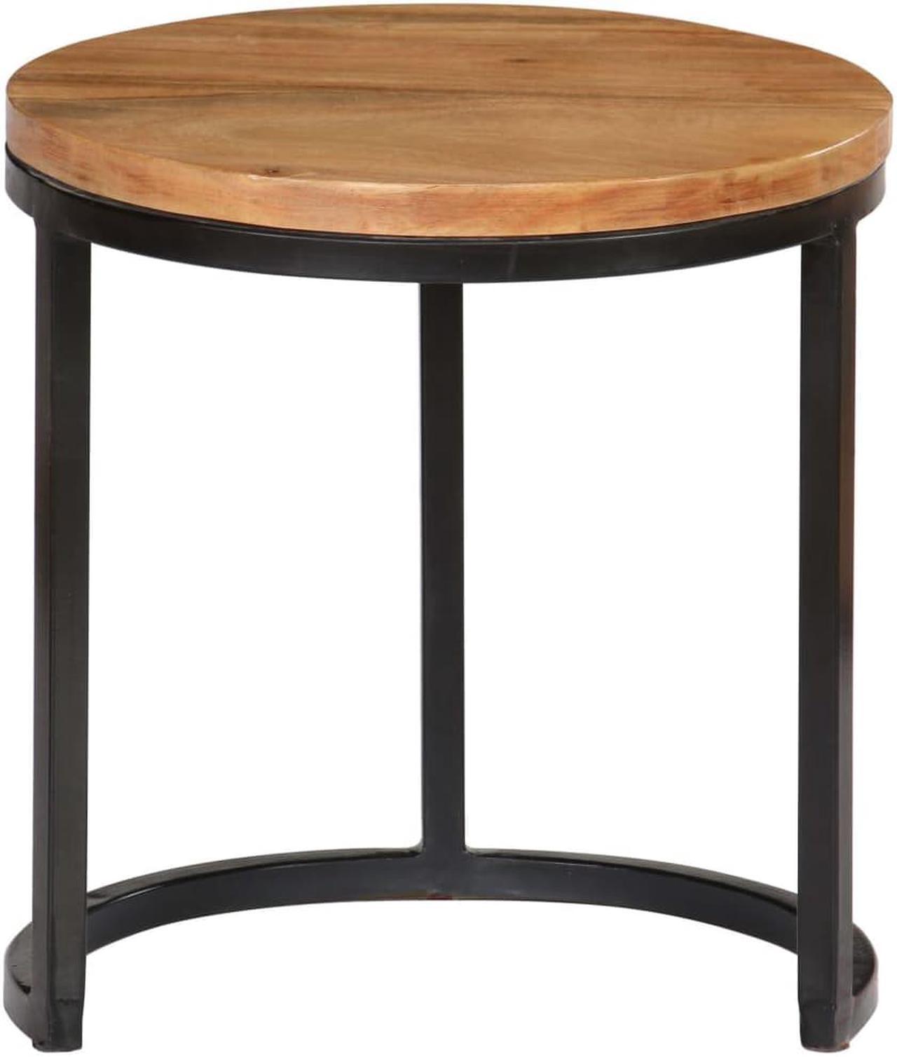 Alt view image 4 of 14 - vidaXL 3 Pieces Solid Acacia Wood Coffee Table Set Sheesham Finish Nesting
