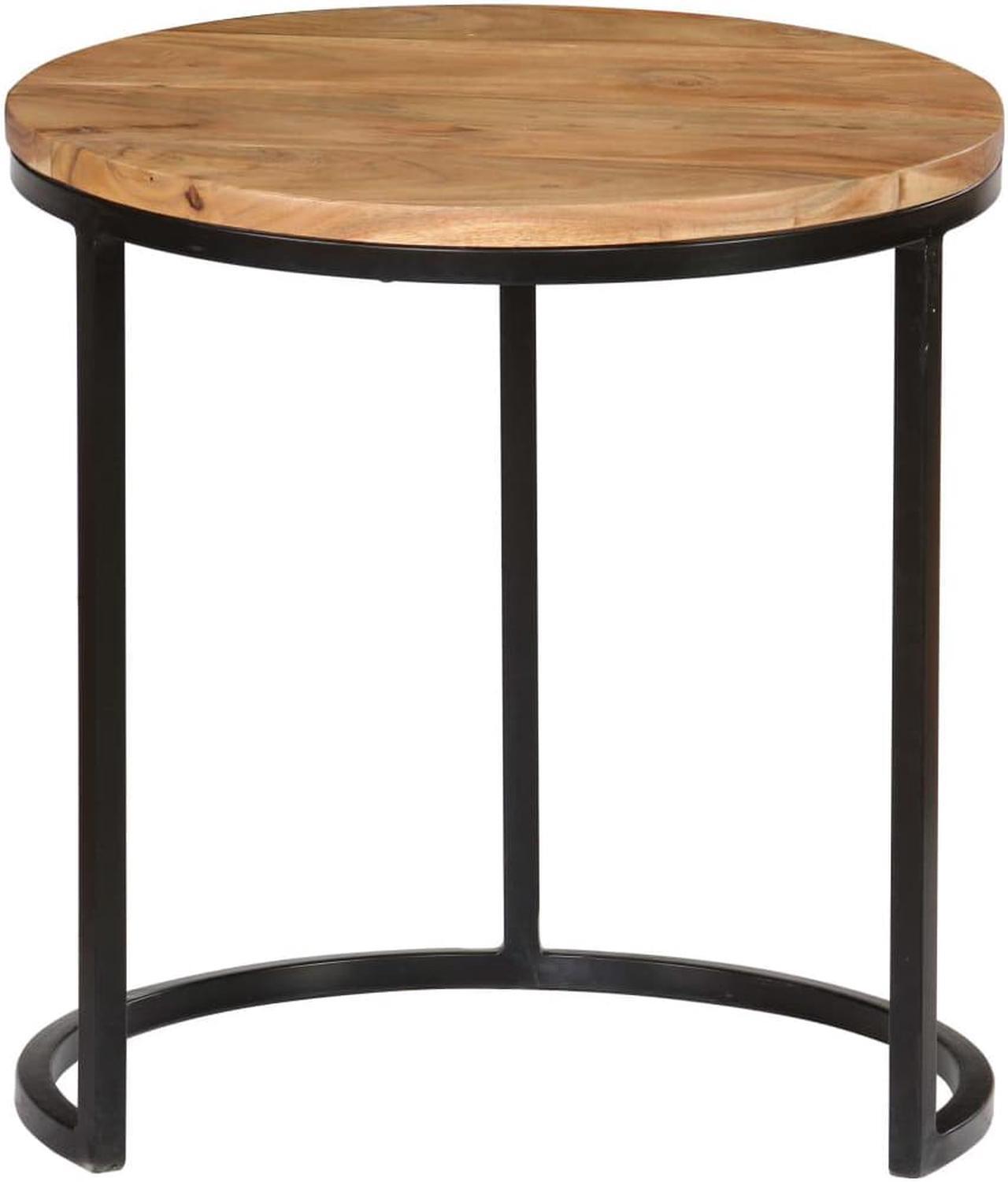 Alt view image 5 of 14 - vidaXL 3 Pieces Solid Acacia Wood Coffee Table Set Sheesham Finish Nesting