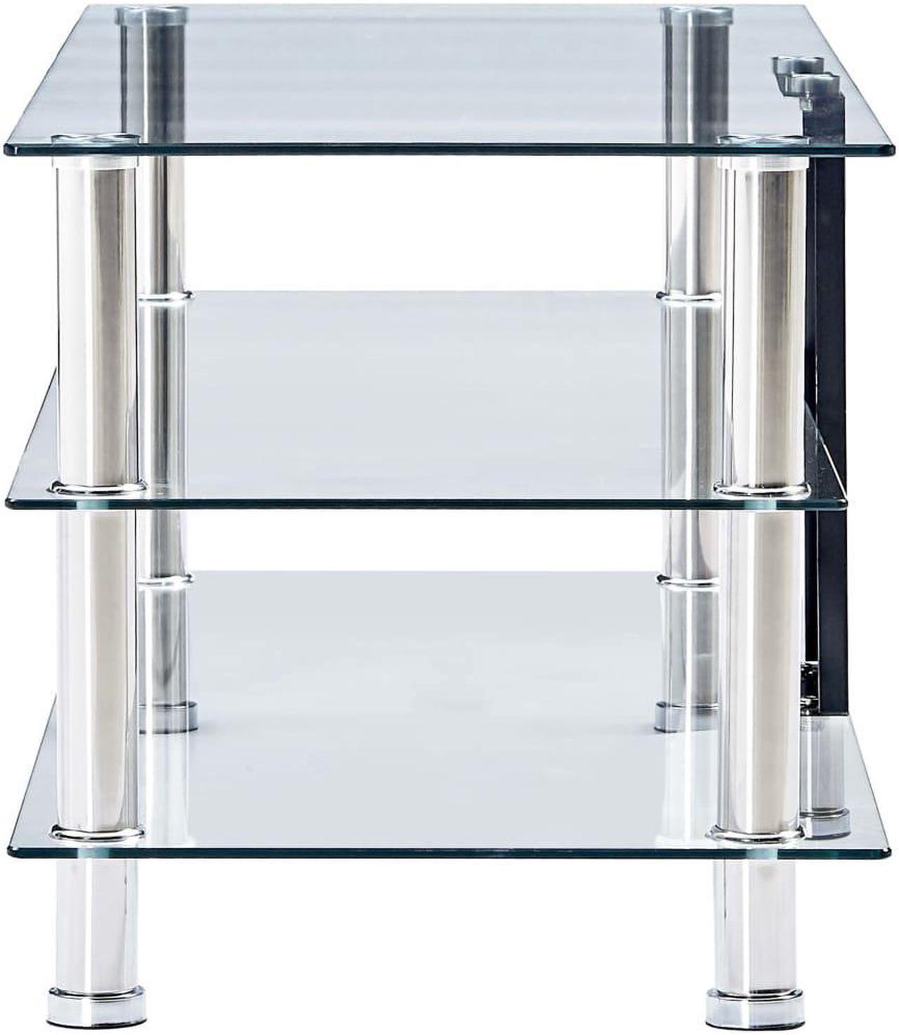 Alt view image 3 of 12 - vidaXL TV Stand Monitor Stand Desktop Stand TV Console Media Unit Glass Black