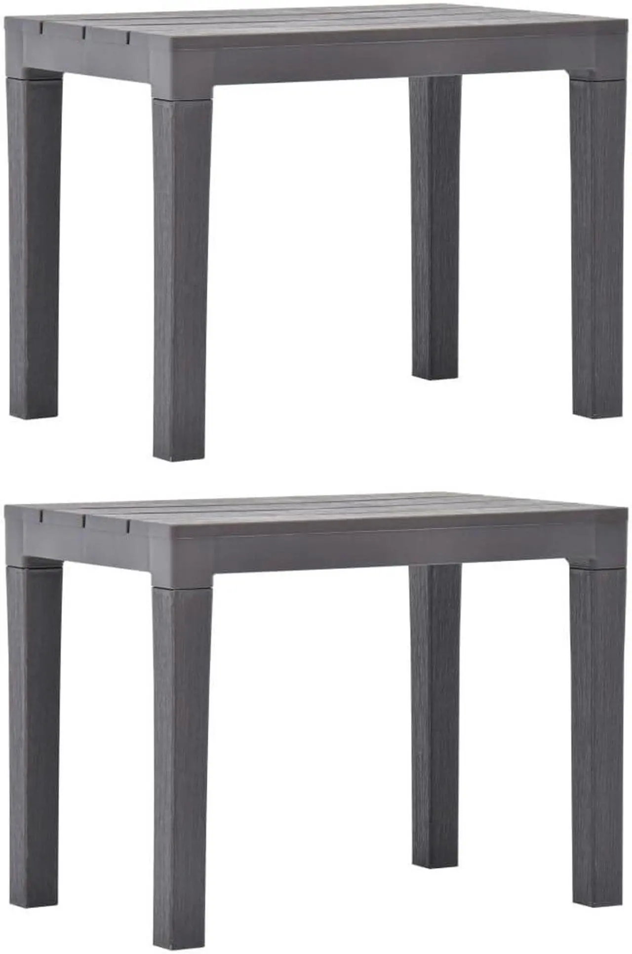 Main image of vidaXL 2x Patio Benches Mocca Plastic Outdoor Garden Poolside Chairs Seat