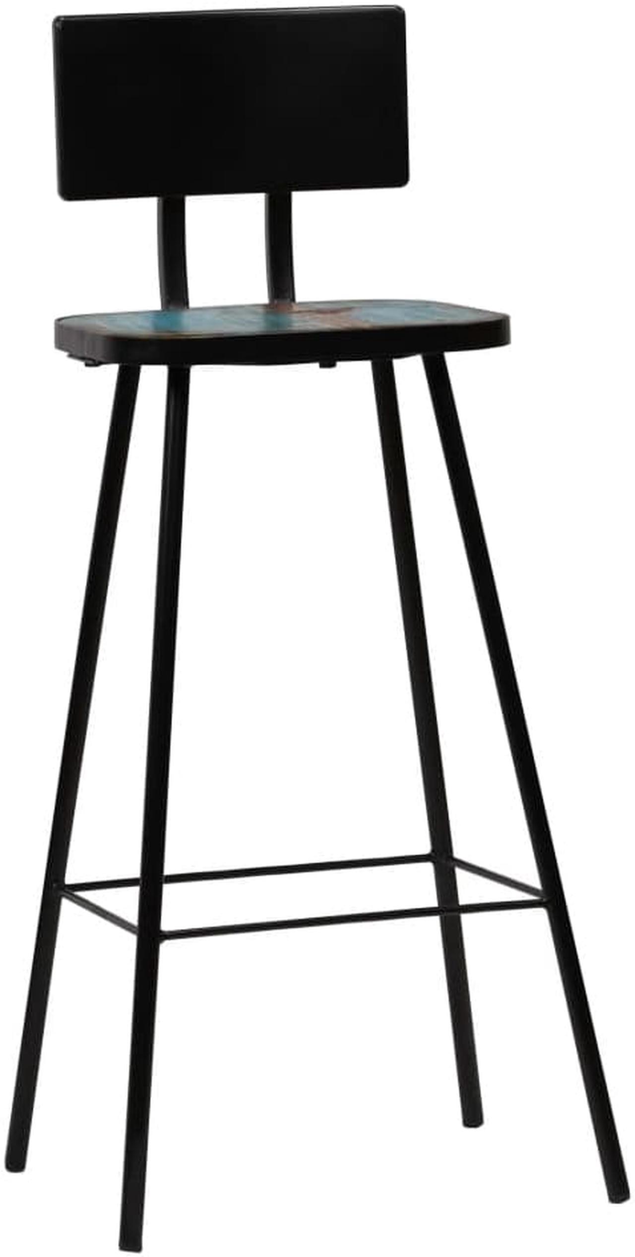 Alt view image 7 of 14 - vidaXL Bar Stools Counter Height Stool Island Stool 4 Pcs Solid Reclaimed Wood