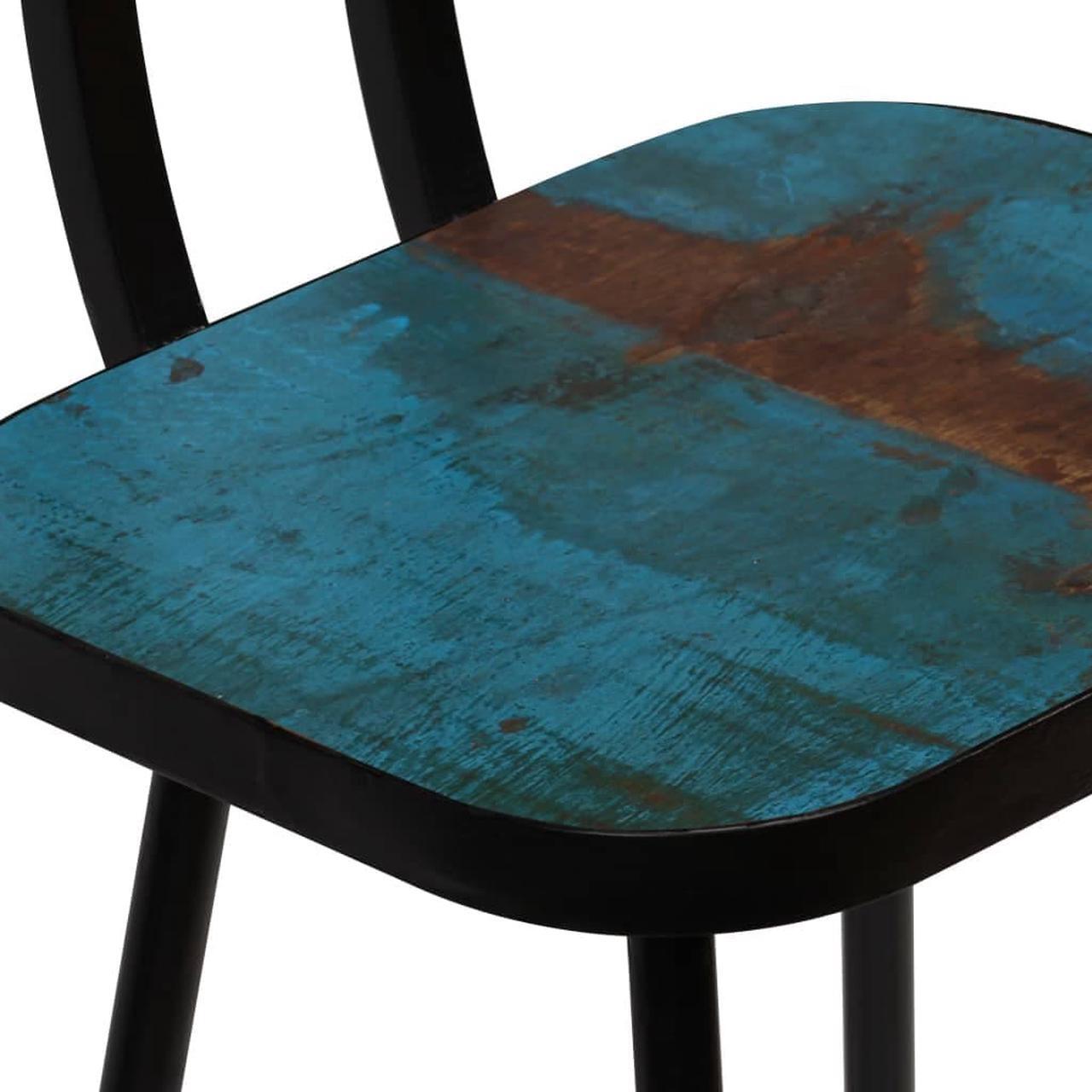 Alt view image 6 of 14 - vidaXL Bar Stools Counter Height Stool Island Stool 4 Pcs Solid Reclaimed Wood