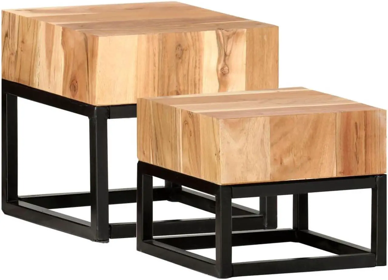 Main image of vidaXL Side Tables 2 Pcs Coffee Table End Table Furniture Solid Acacia Wood