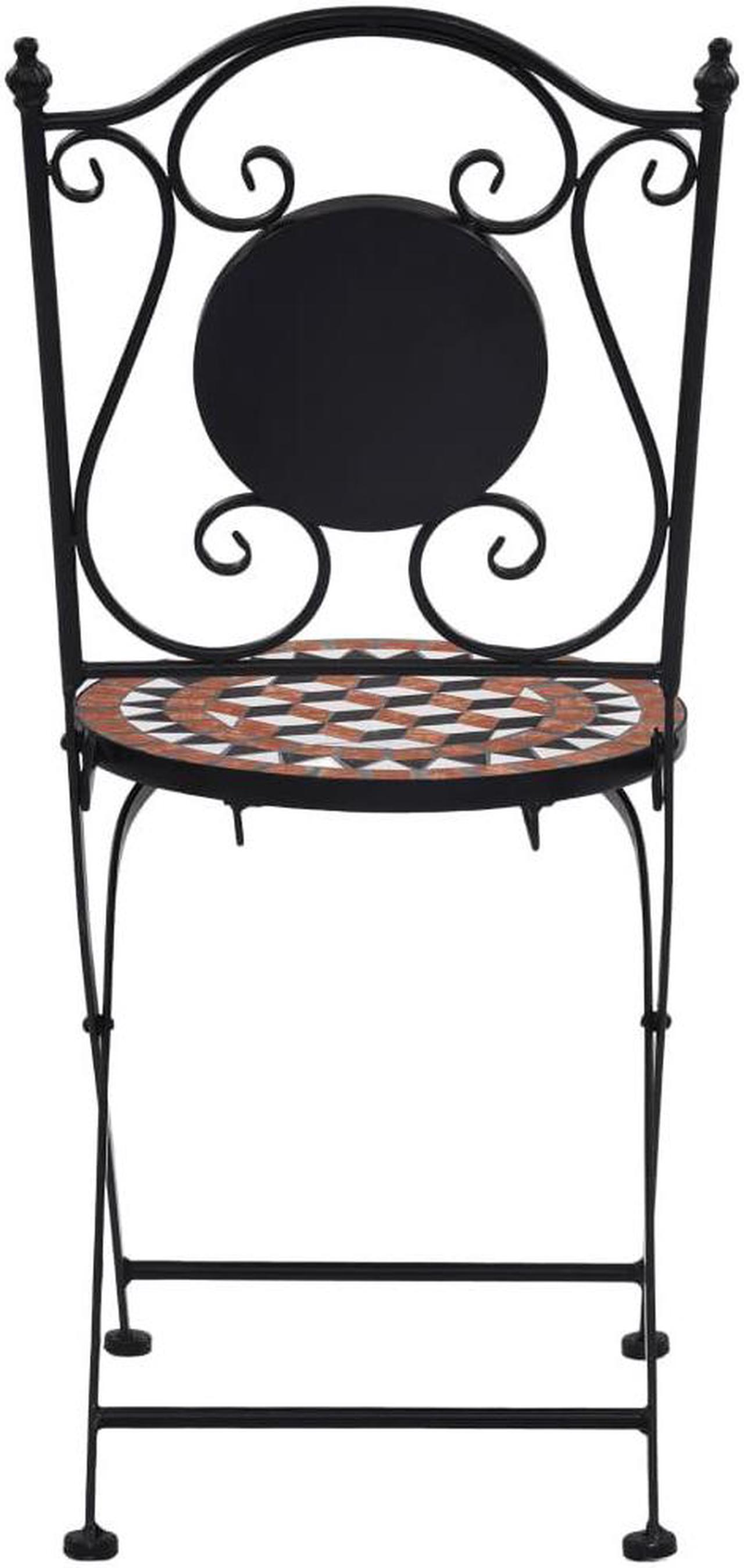 Alt view image 6 of 7 - vidaXL Patio Bistro Set 3 Piece Round Table Set Conversation Set Ceramic Tile