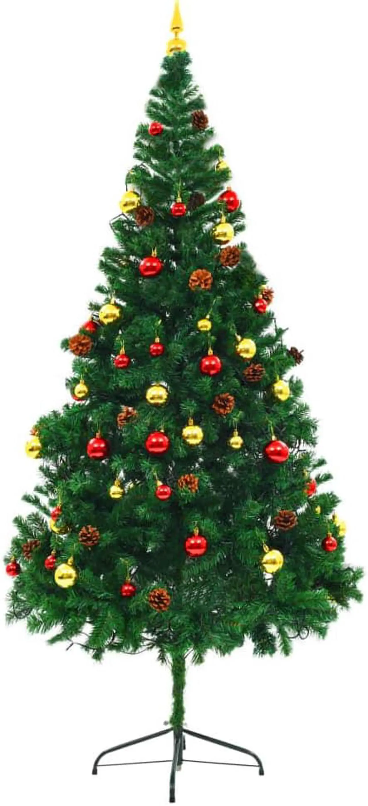 Alt view image 2 of 13 - vidaXL Artificial Pre-lit Christmas Tree with Baubles Xmas Tree Decoration Green