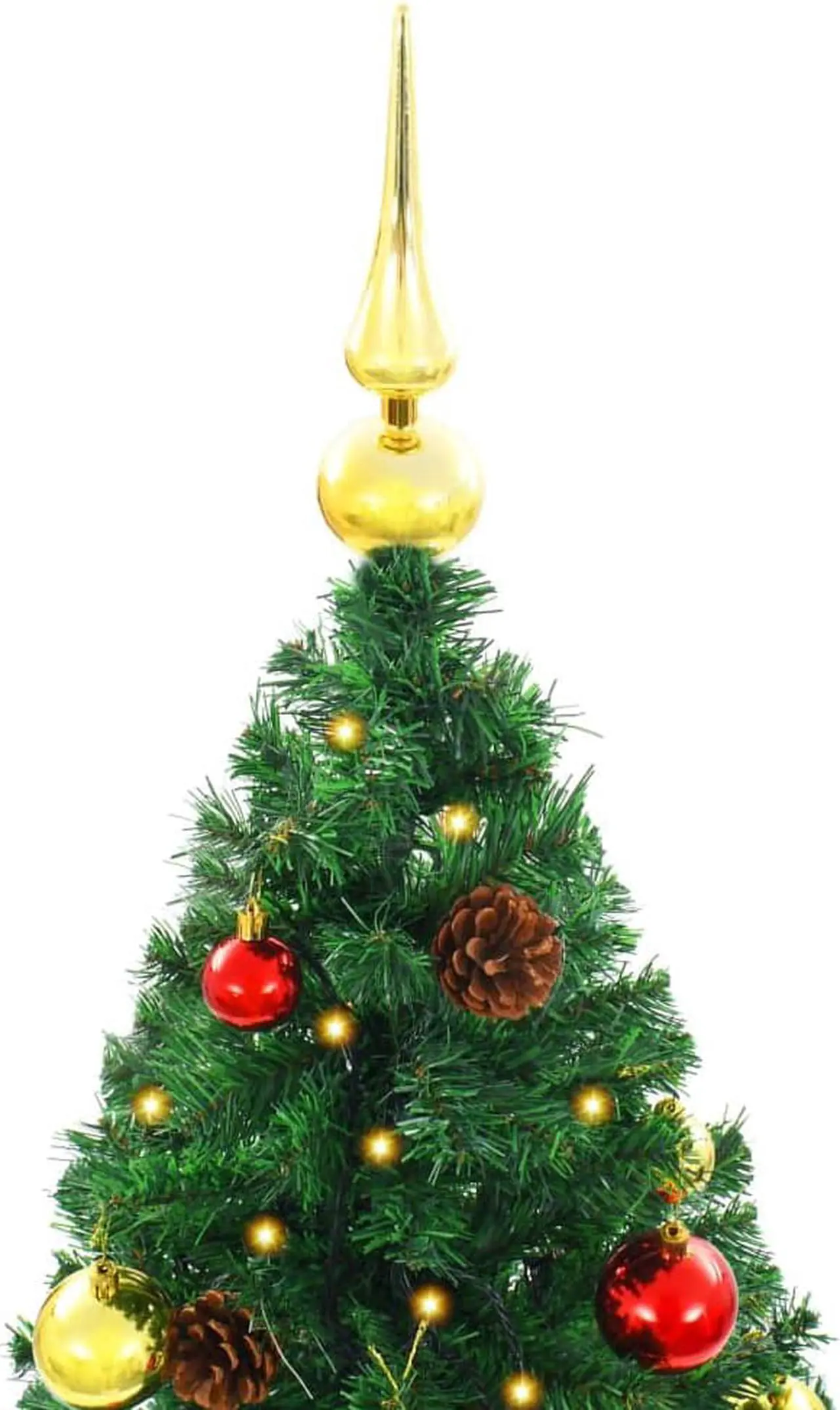 Alt view image 5 of 13 - vidaXL Artificial Pre-lit Christmas Tree with Baubles Xmas Tree Decoration Green