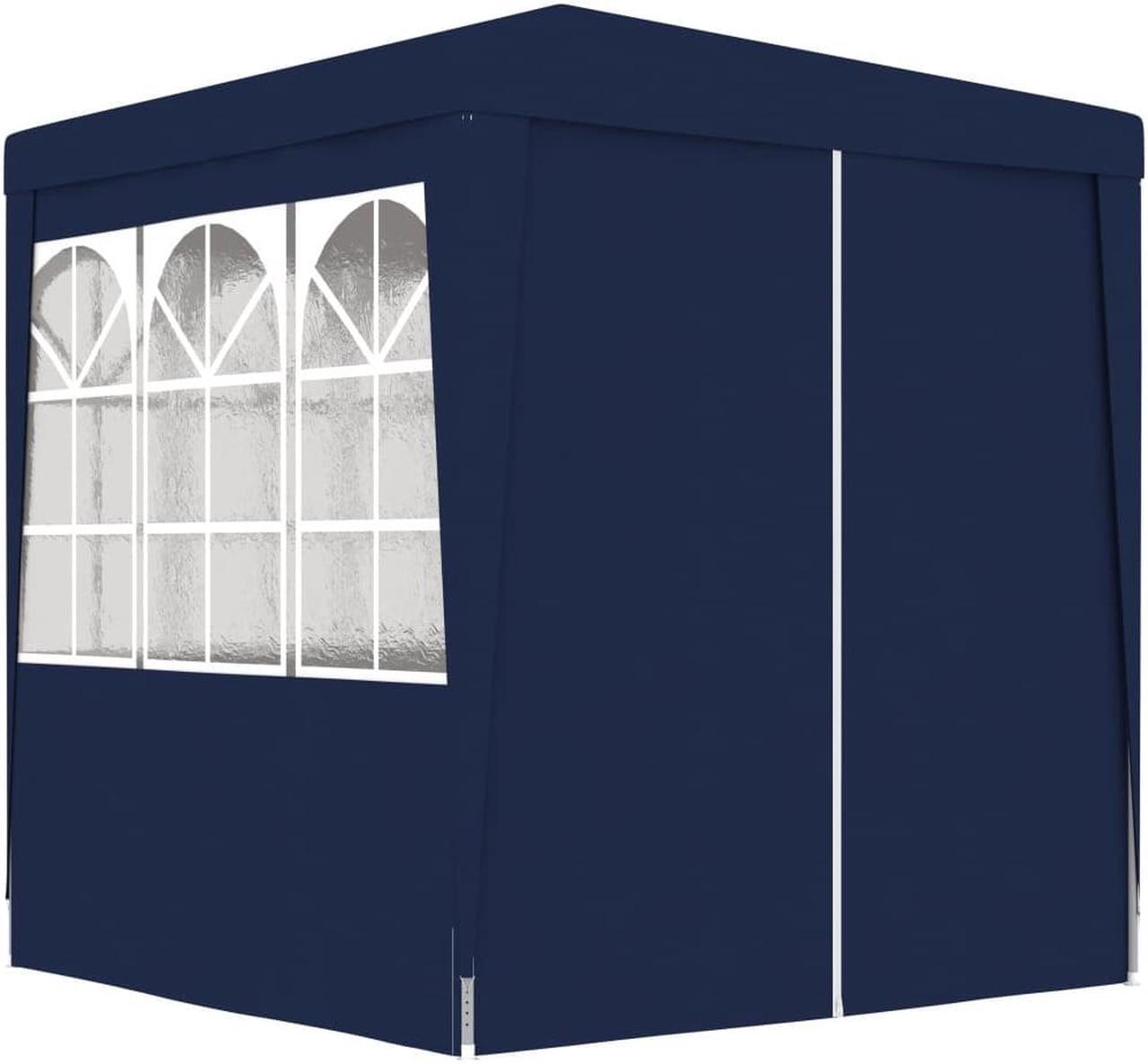 Alt view image 7 of 13 - vidaXL Professional Party Tent with Side Walls 8.2'x8.2' Blue 90 g/m