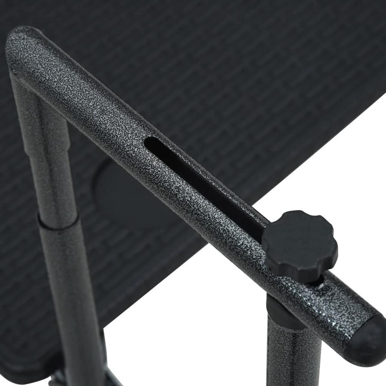 Alt view image 6 of 11 - vidaXL Balcony Table Folding Outdoor Table Patio Railing Table Plastic Black
