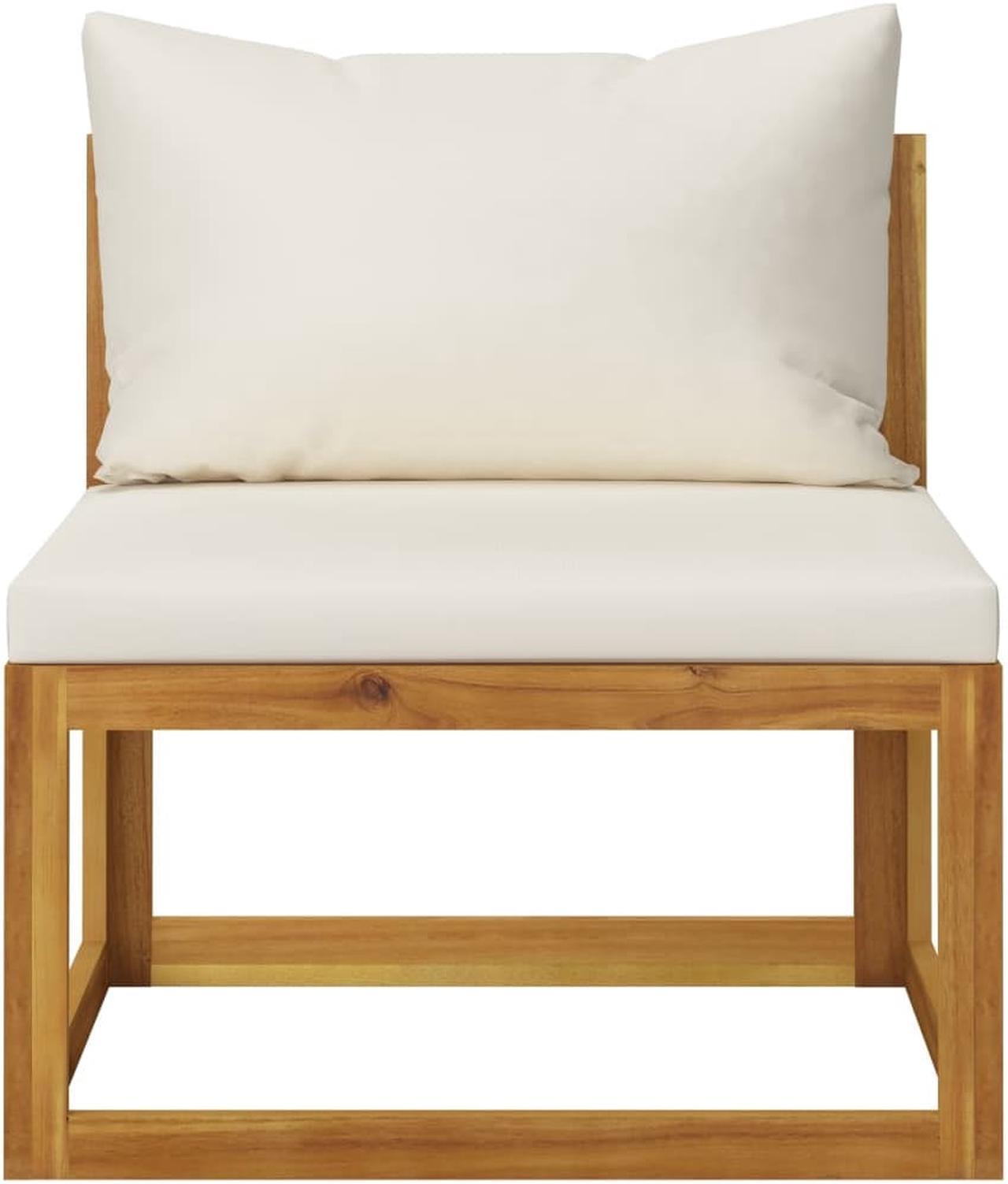Alt view image 2 of 12 - vidaXL Patio Lounge Set 3 Piece Sectional Sofa with Cushions Solid Acacia Wood