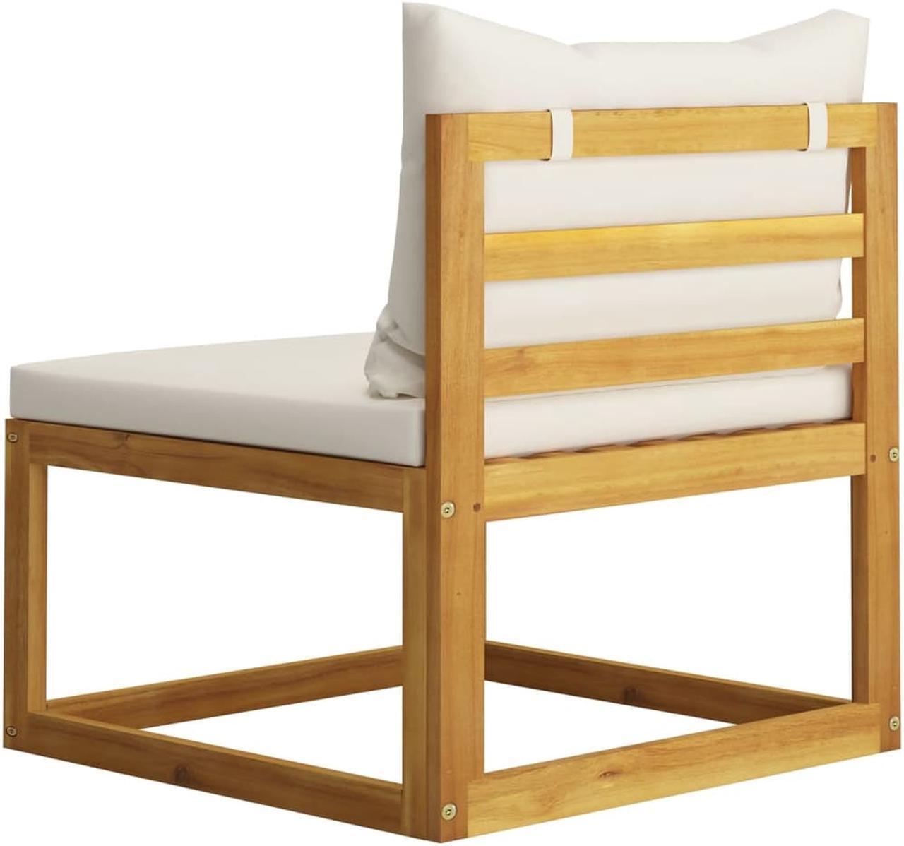 Alt view image 4 of 12 - vidaXL Patio Lounge Set 3 Piece Sectional Sofa with Cushions Solid Acacia Wood