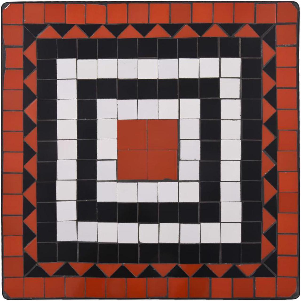 Alt view image 5 of 14 - vidaXL Mosaic Table Outdoor Side Table Garden Table Ceramic Terracotta and White