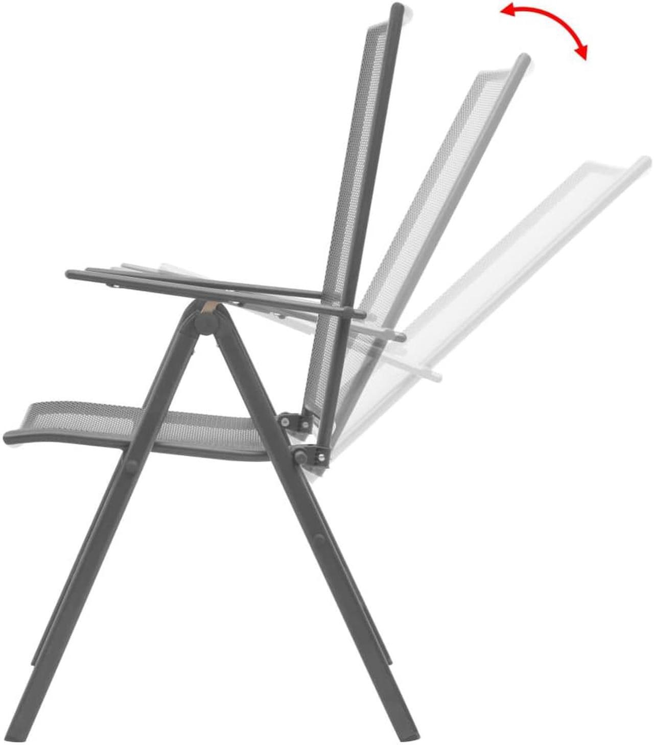 Alt view image 8 of 16 - vidaXL Stackable Patio Chairs 2 Pcs Stack Chair with Metal Frame Steel Gray