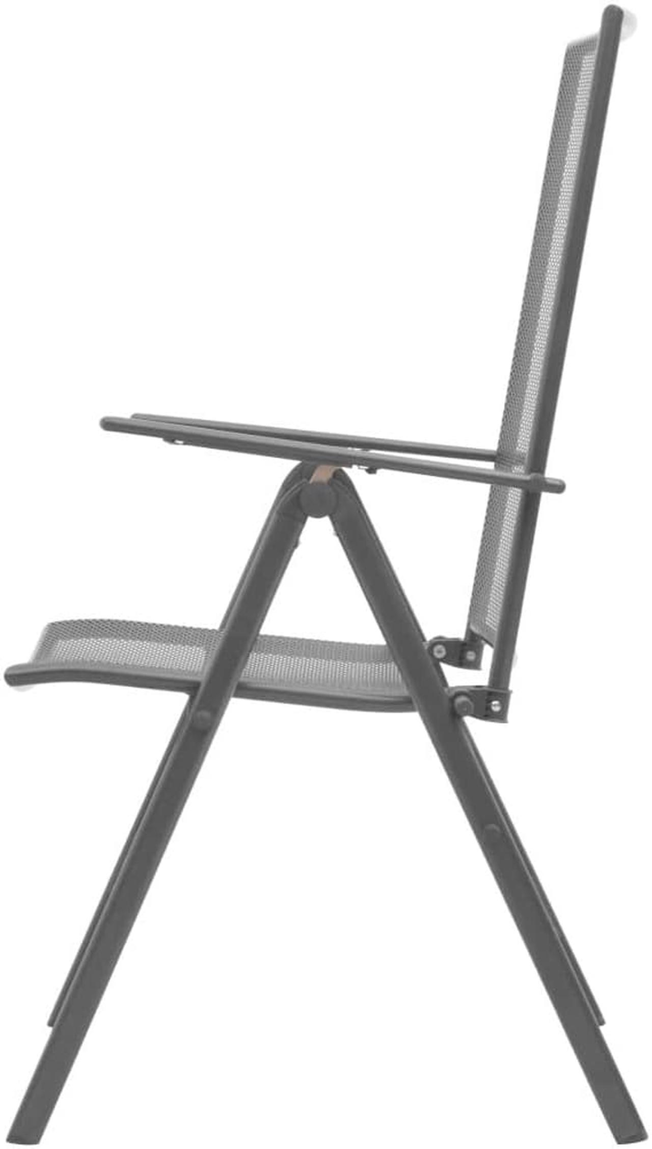 Alt view image 10 of 16 - vidaXL Stackable Patio Chairs 2 Pcs Stack Chair with Metal Frame Steel Gray