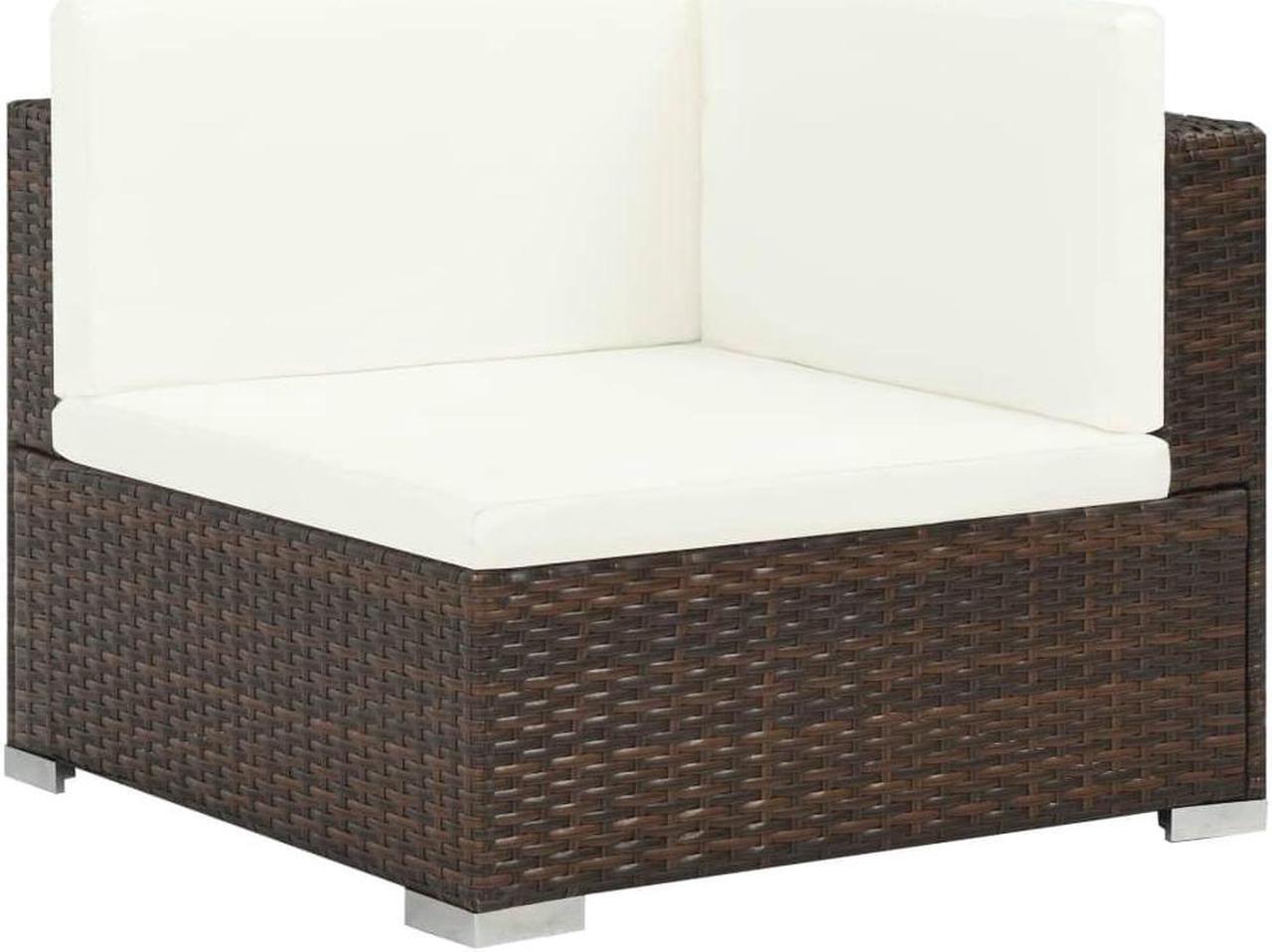 Alt view image 3 of 7 - vidaXL Patio Dining Set 6 Piece Table Chair with Cushions Poly Rattan Black